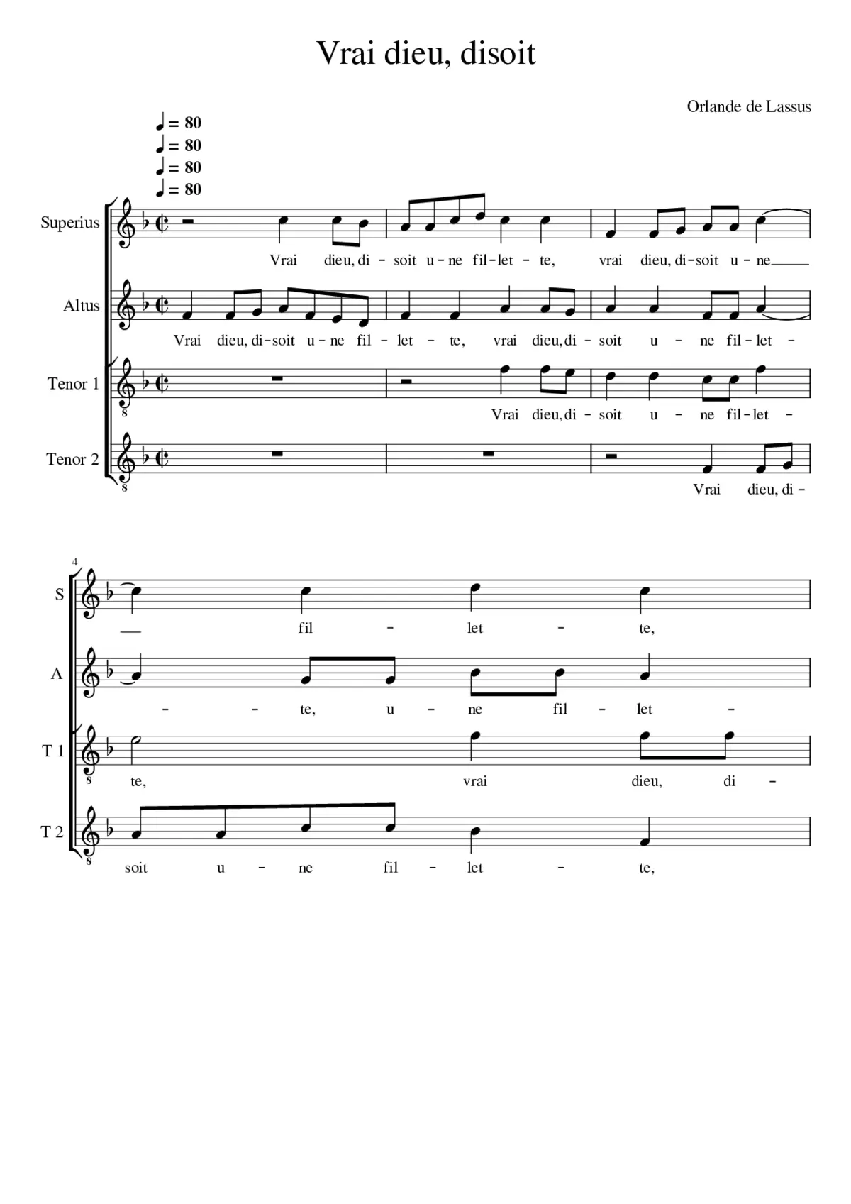 Vrai Dieu disoit - Page 1