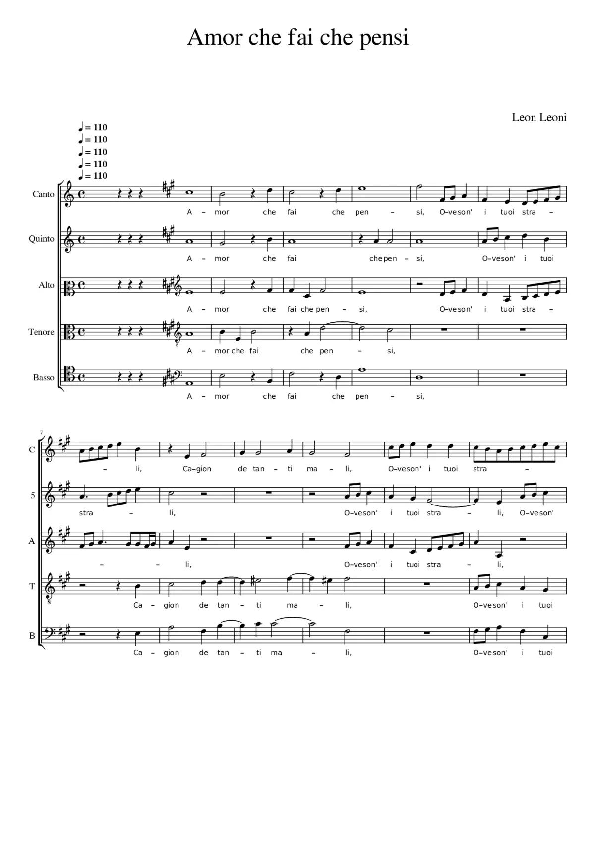 Amor che fai che pensi - Page 1