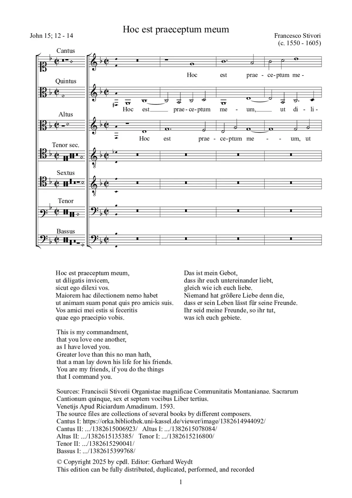 Hoc est praeceptum meum - Page 1