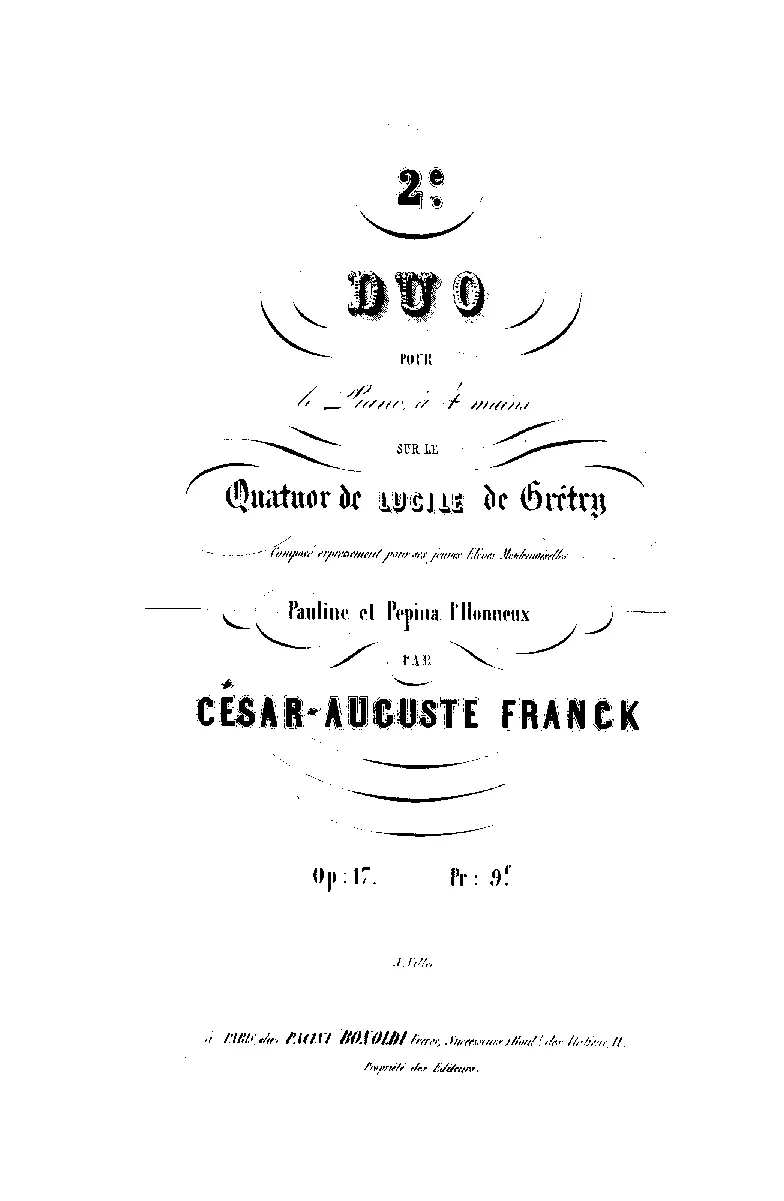 Piano Duo No.2 sur le quatuor de "Lucile" de André-Ernest-Modeste Grétry - Page 1