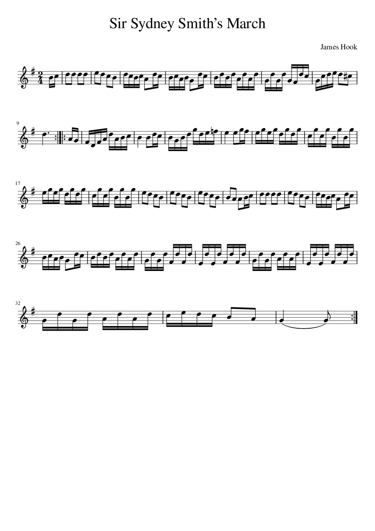 Sir Sydney Smiths March - Page 1