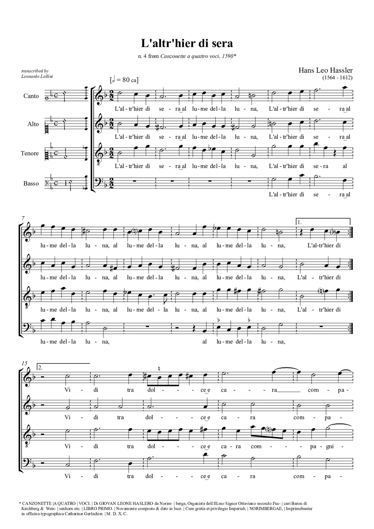 L'altr'hier di sera - Page 1