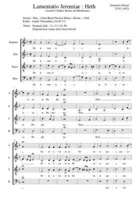 Lamentatio Jeremiae - Sabbato Sancto - Heth