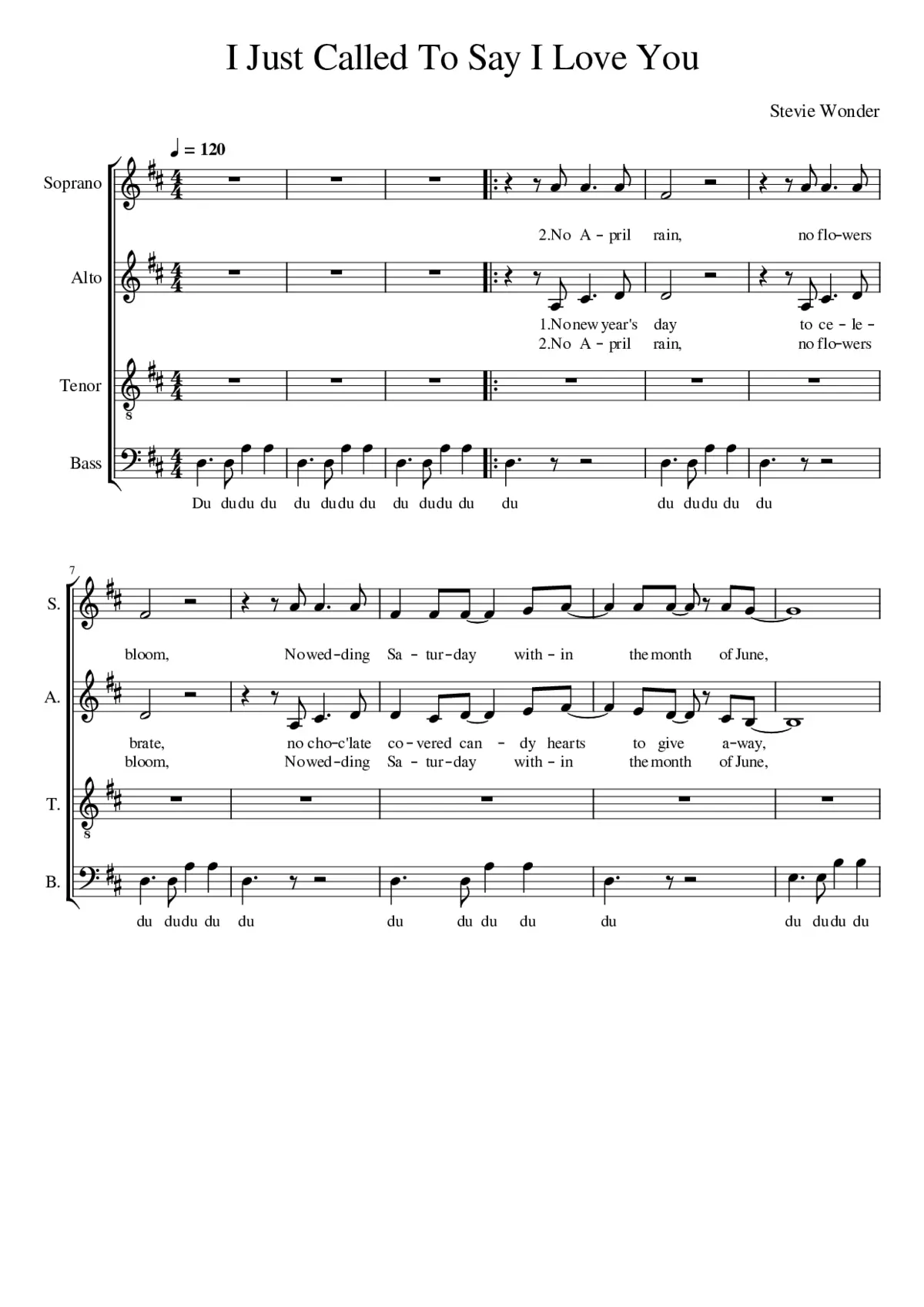 i just called to say i love you - Page 1