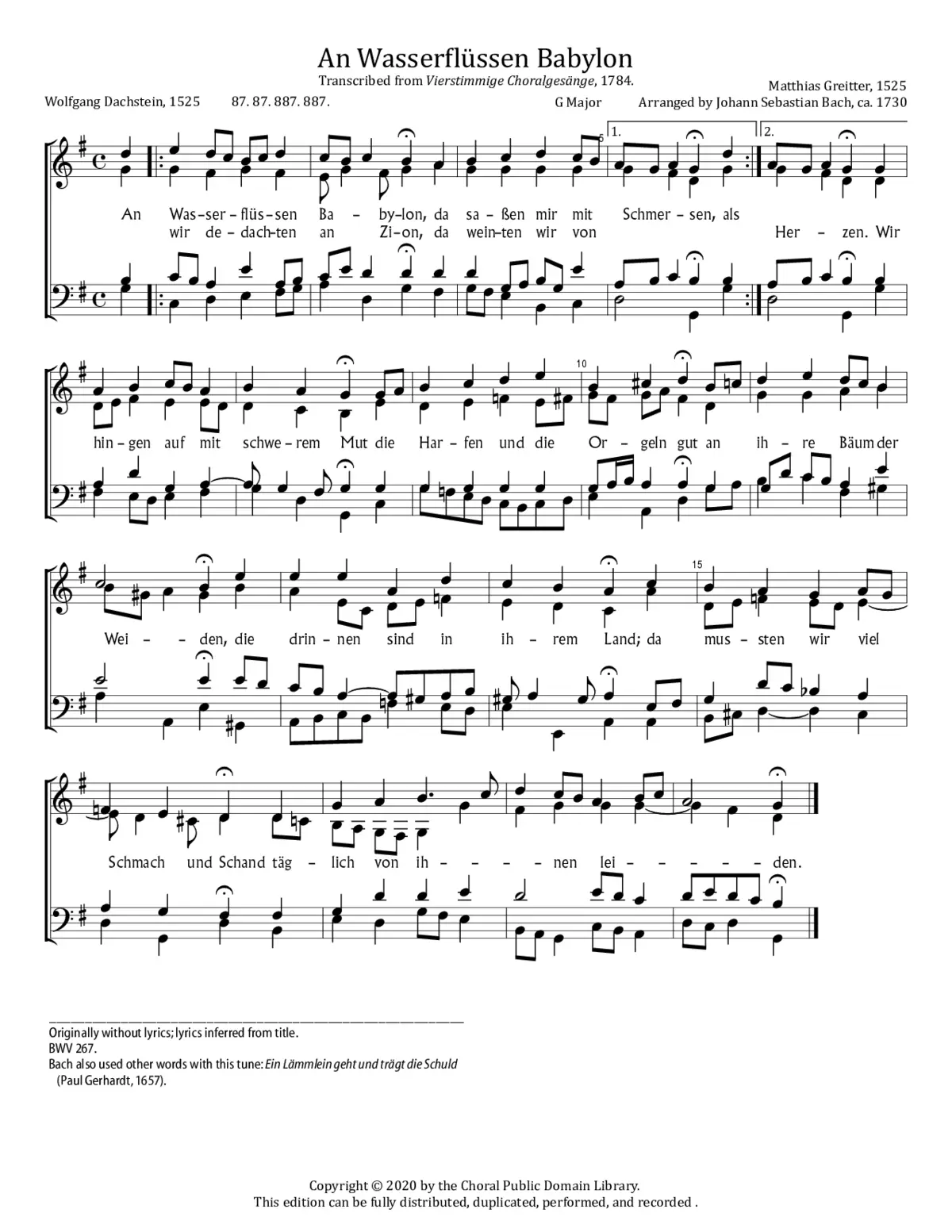 An Wasserflüssen Babylon, BWV 267 - Page 1