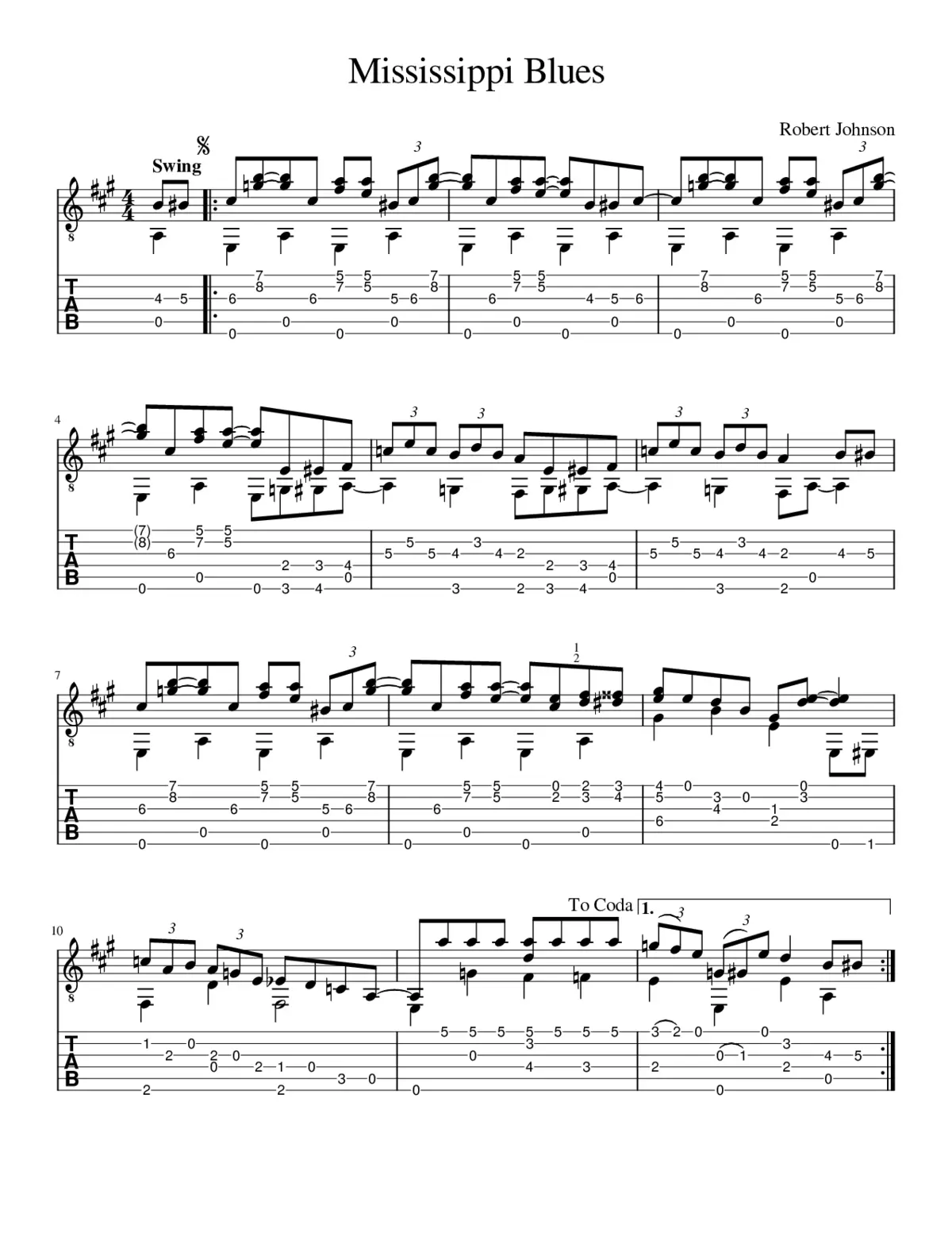 Mississippi Blues - Page 1