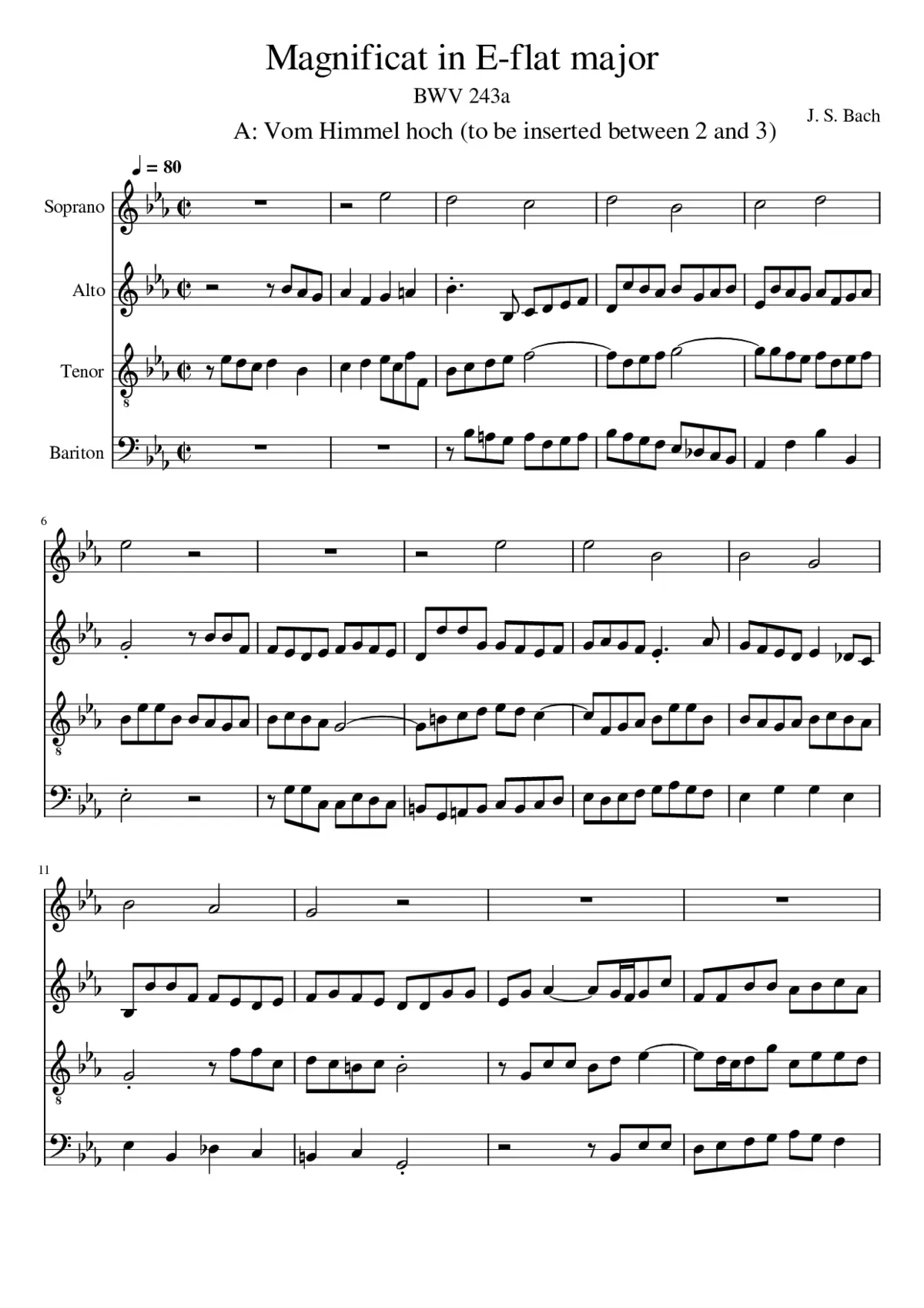 Magnificat in E-flat major BWV 243a - Page 1