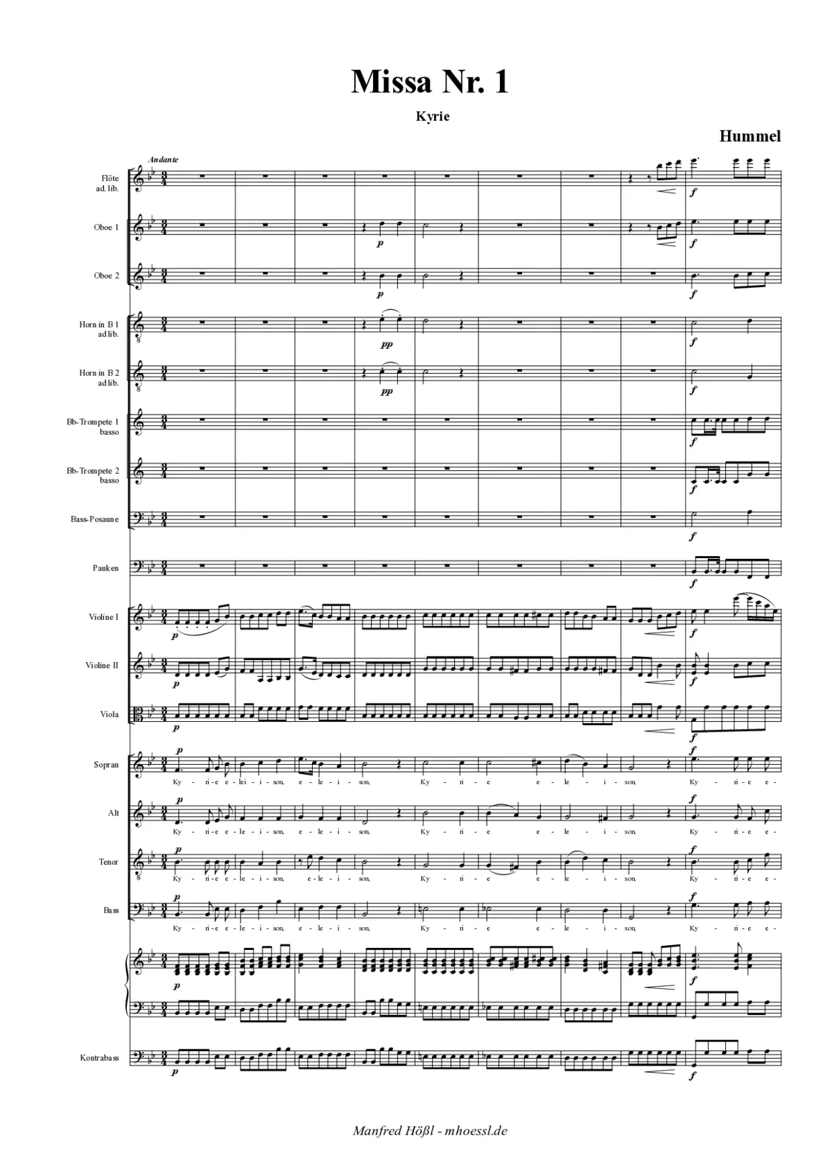 Missa No. 1 in Bb Major - Page 1