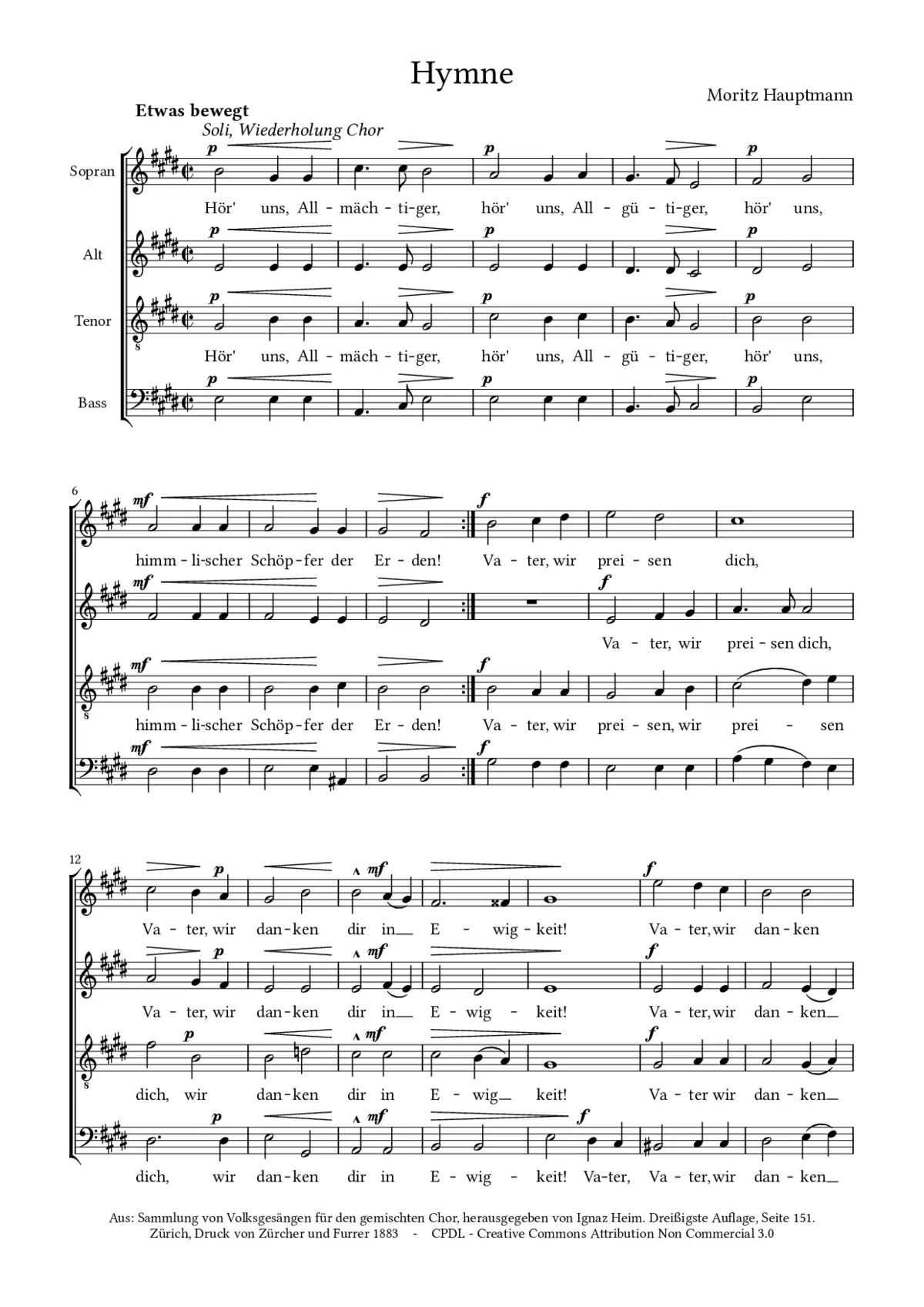 Hymne: Hör uns - Page 1