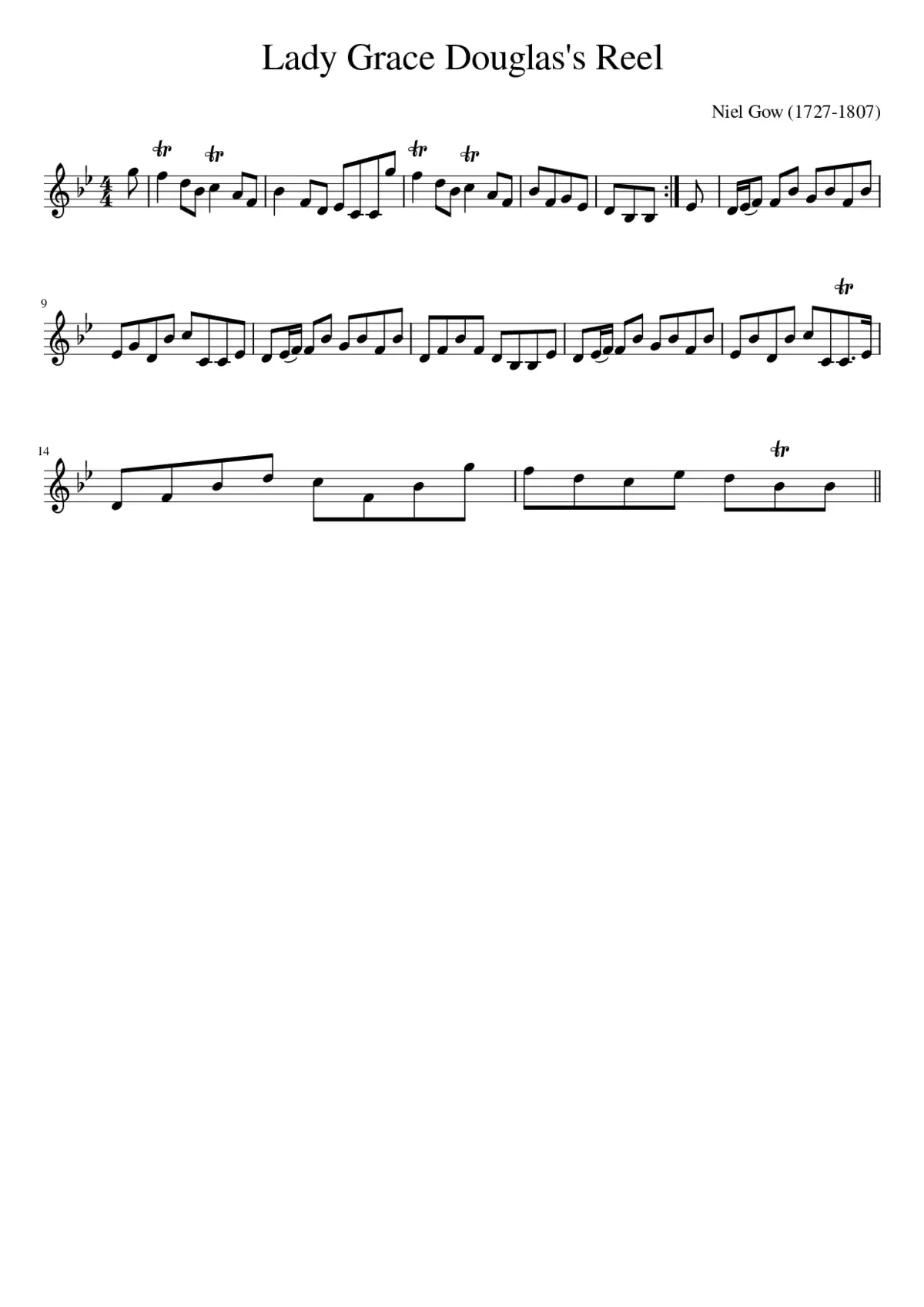 Lady Grace Douglas's Reel - Page 1