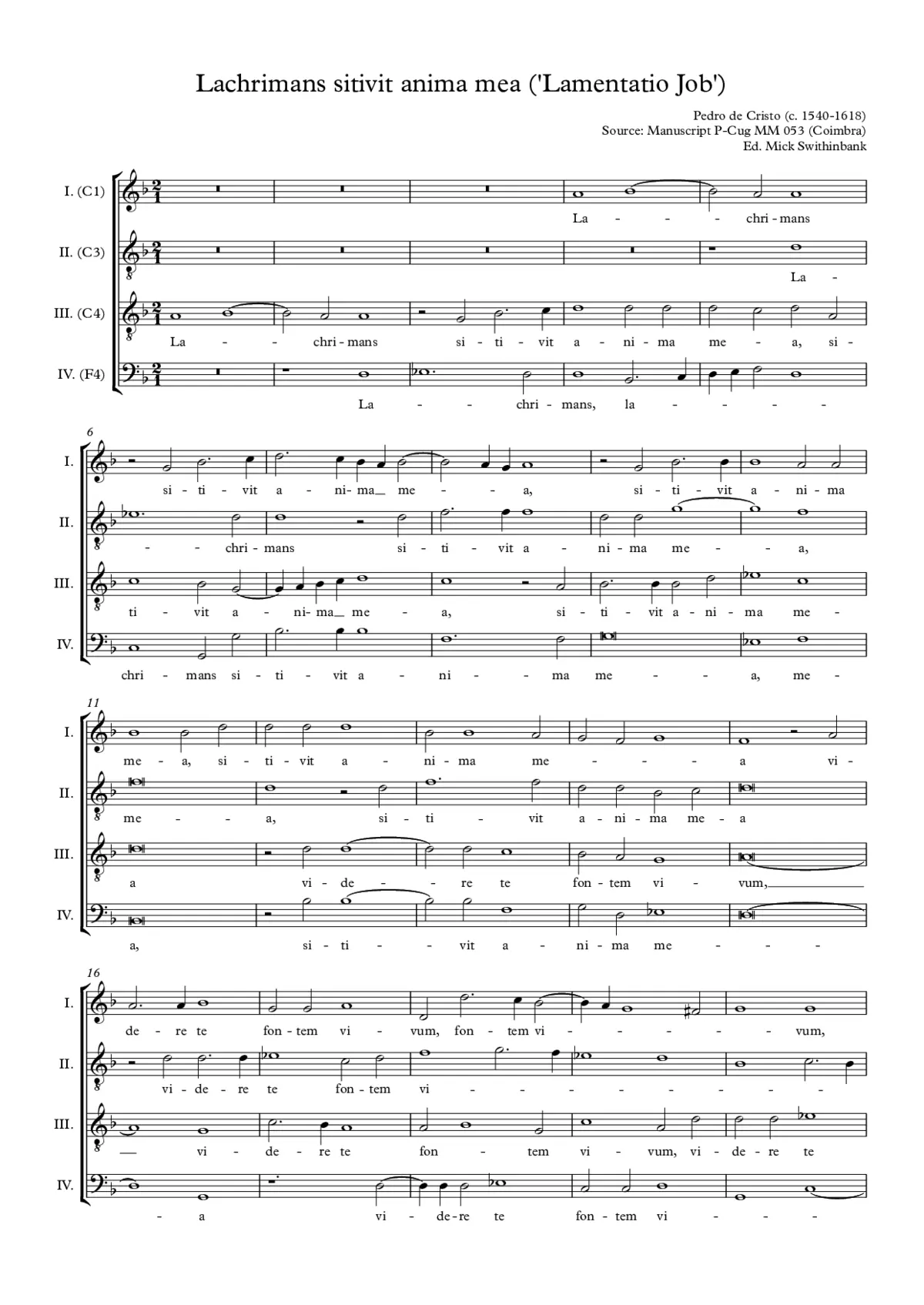 Lachrimans sitivit anima mea - Page 1