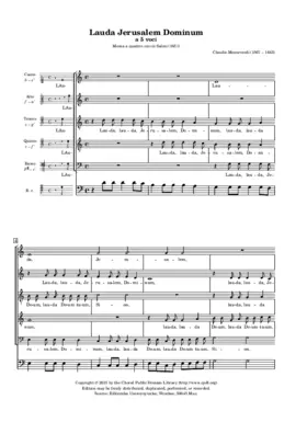 Lauda Jerusalem a 5 voci da Cappella