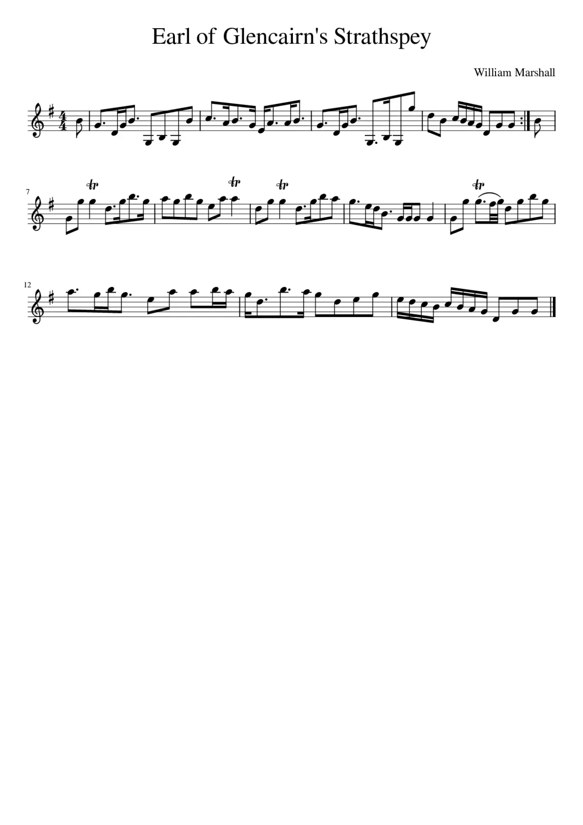 Earl of Glencairn's Strathspey - Page 1