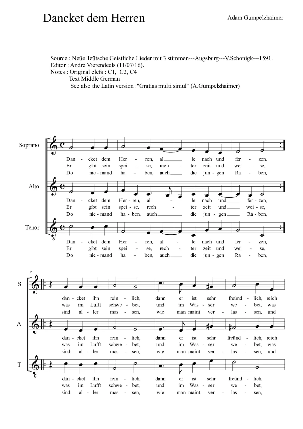 Dancket dem Herren - Page 1