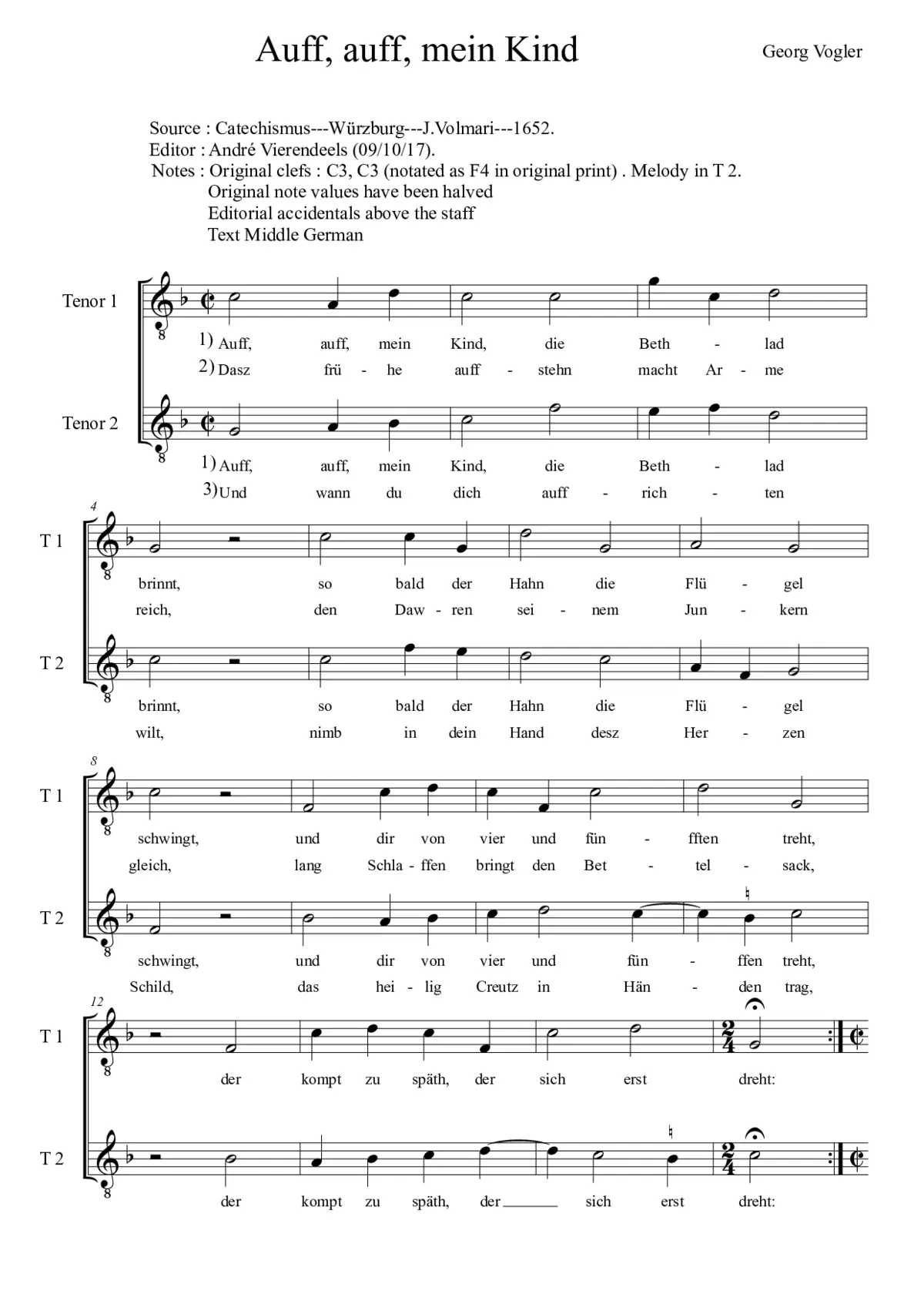 Auff, auff mein Kind - Page 1