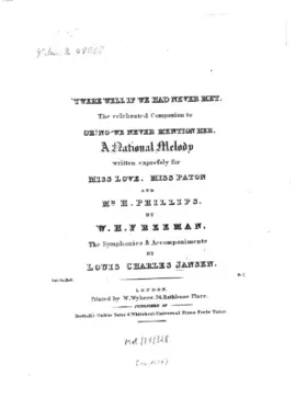 'Twere Well If We Had Never Met