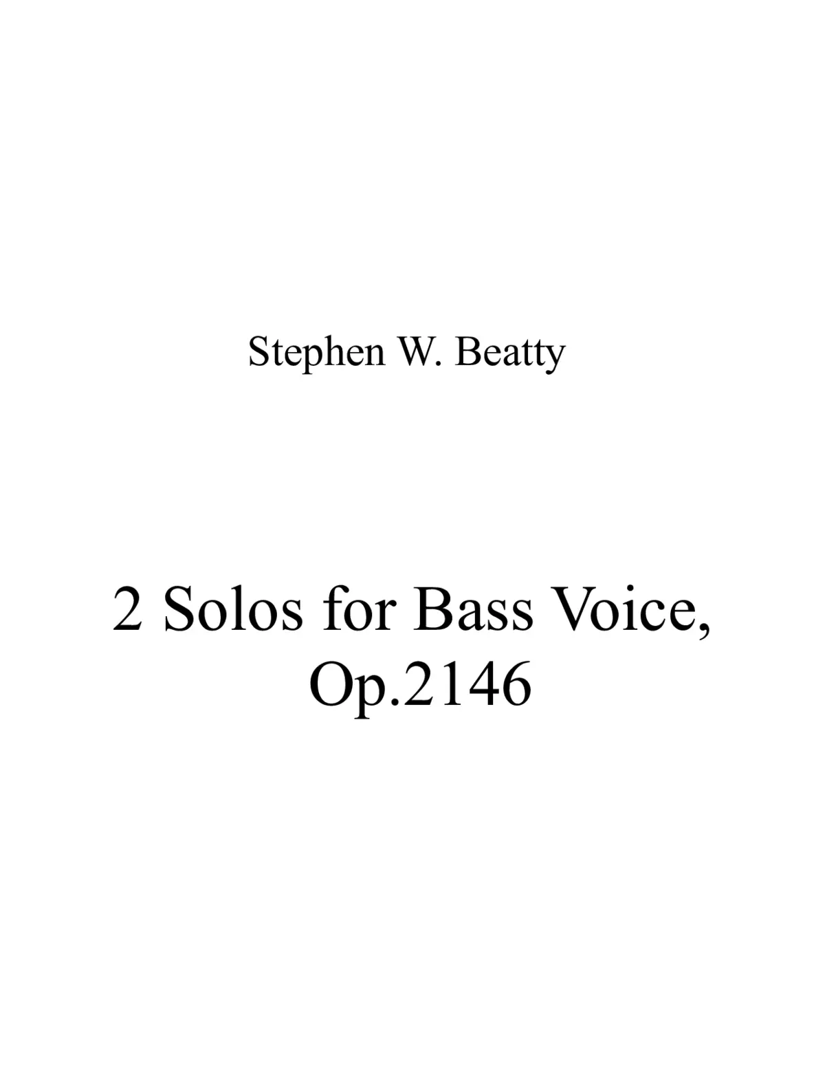 2 Solos for Bass Voice - Page 1