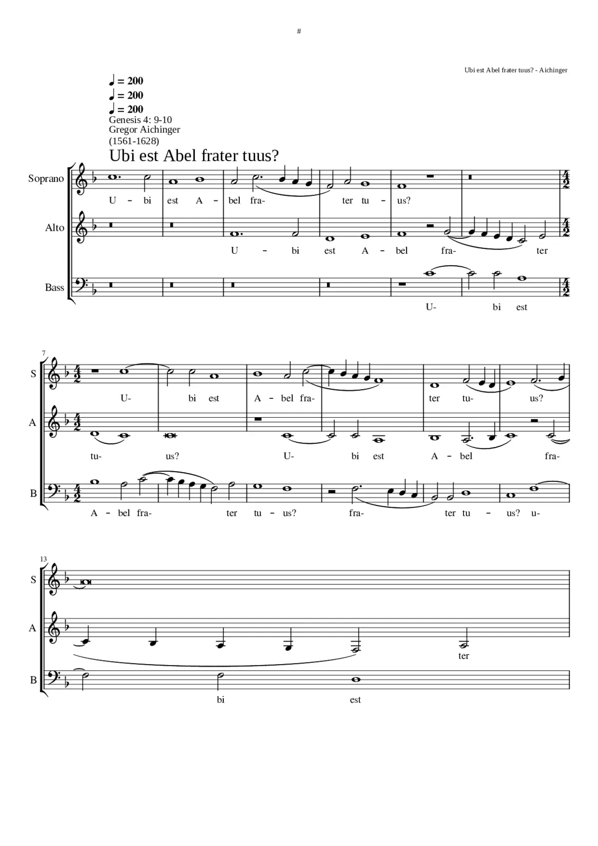 Ubi est Abel frater tuus? - Page 1