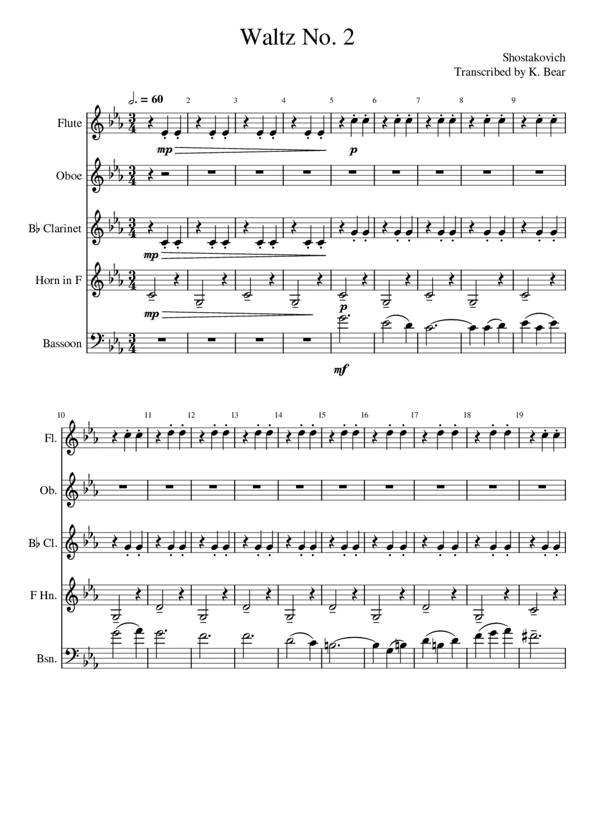 Waltz no. 2 - Page 1