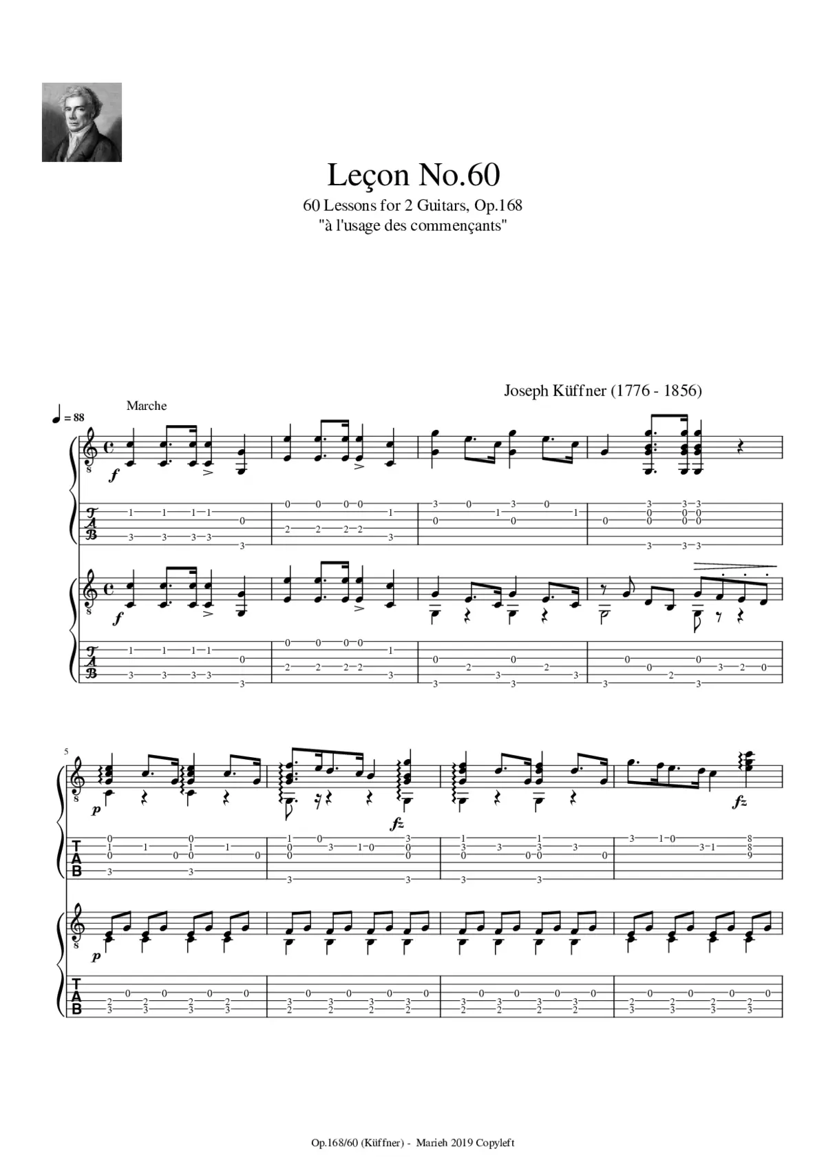 60 Lessons for 2 Guitars Op.168 - Page 1