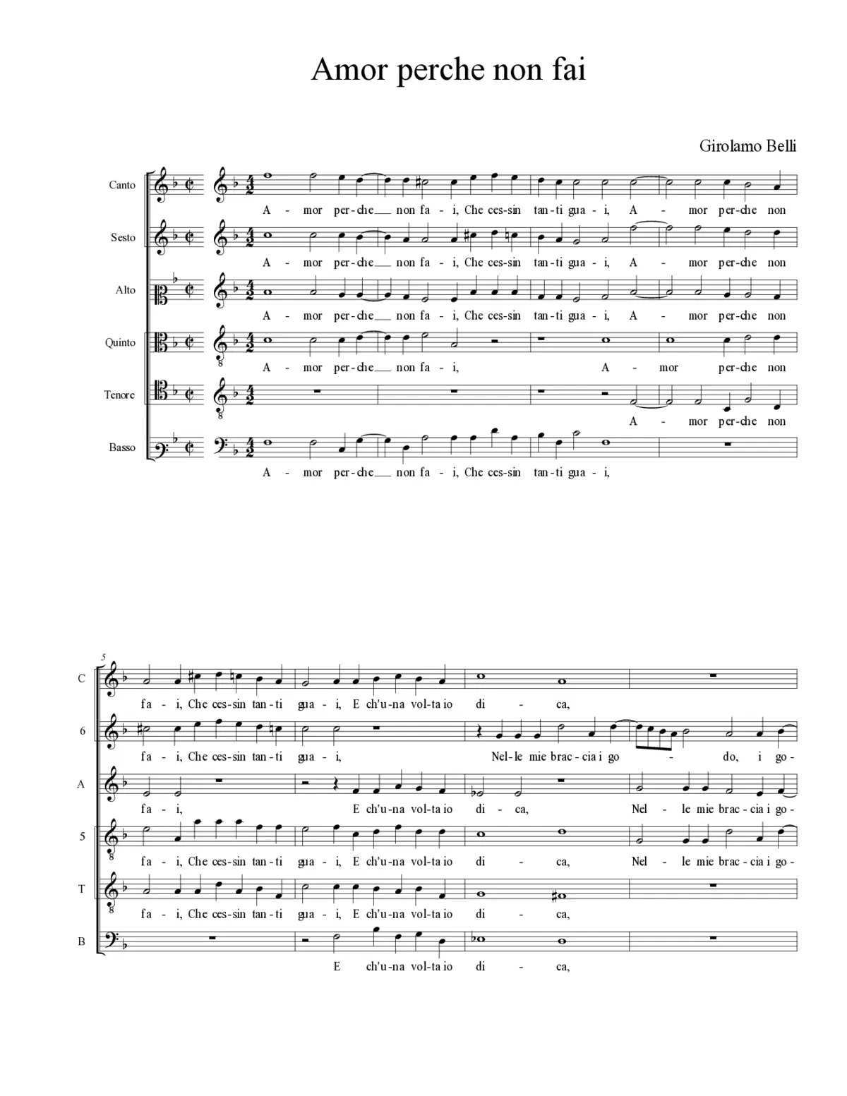 Amor perche non fai - Page 1