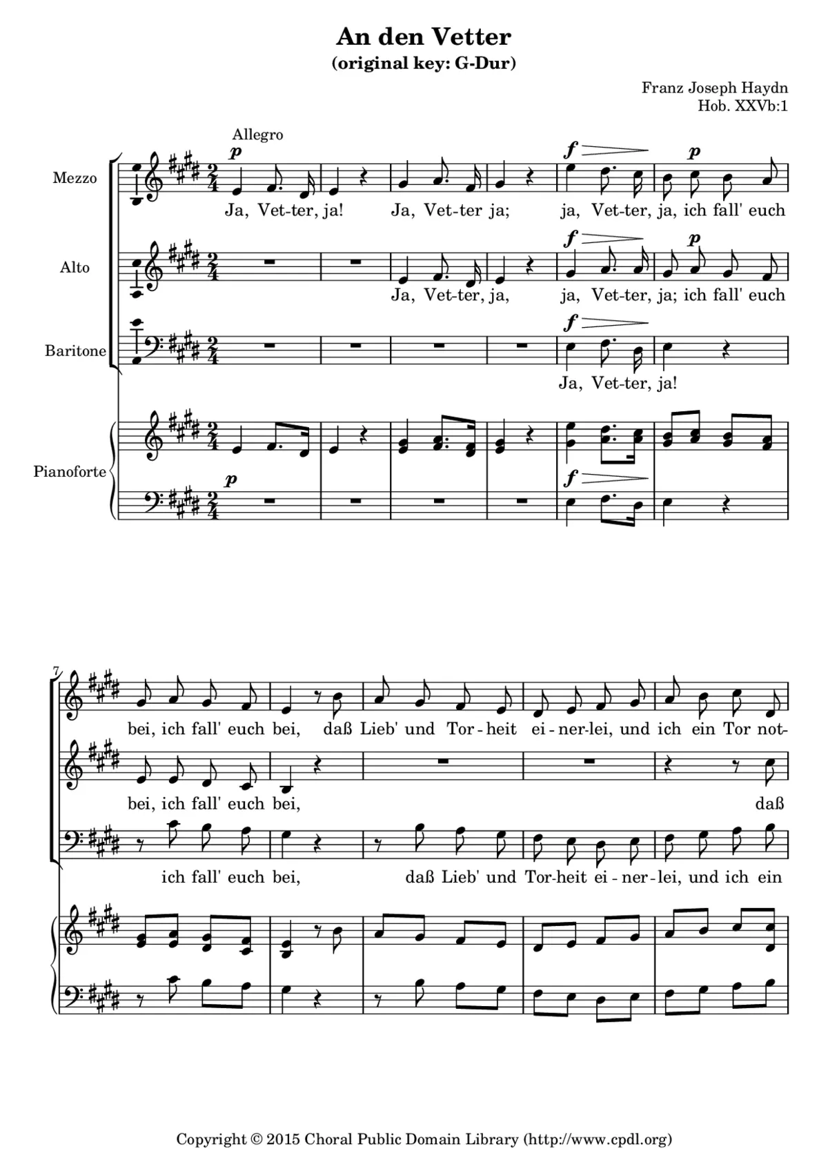 An den Vetter - Page 1