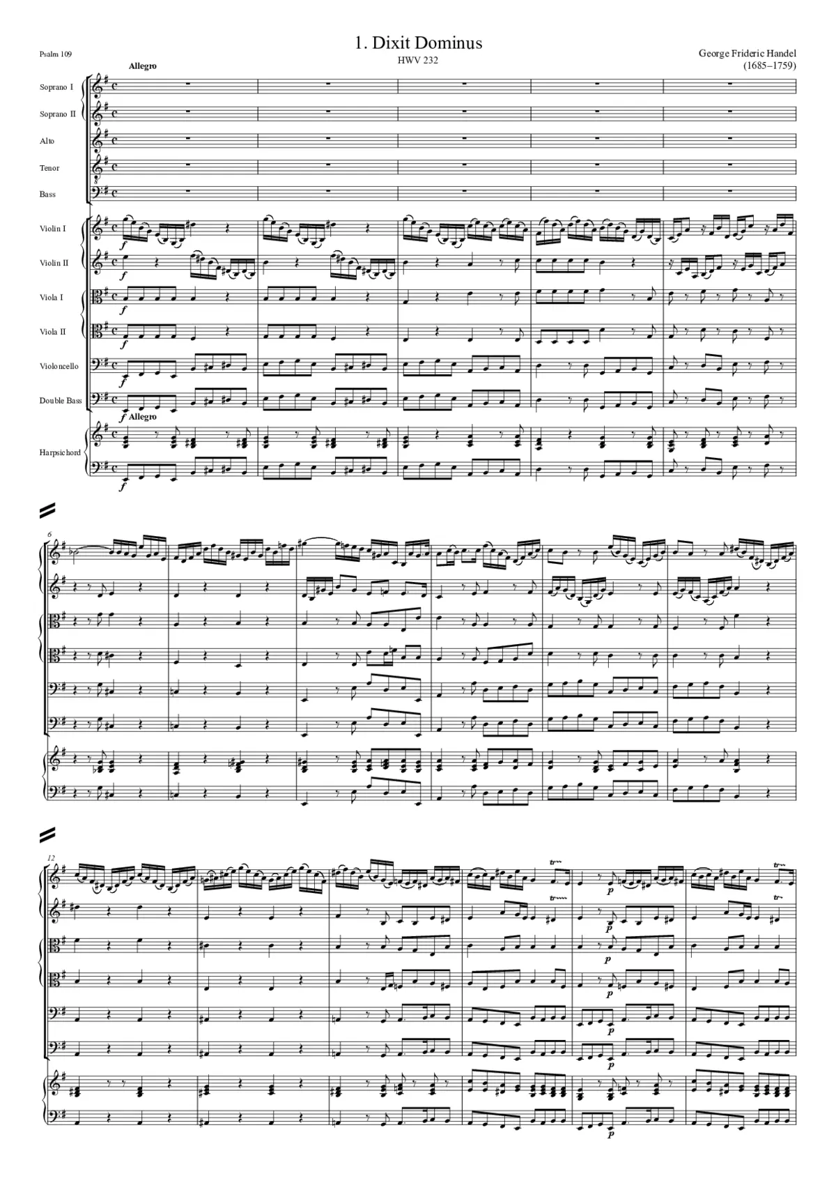 Dixit Dominus, HWV 232 - Page 1