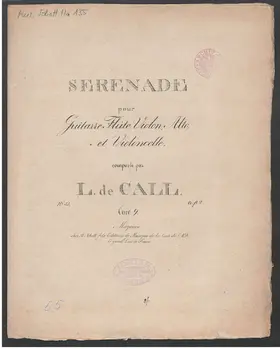 Serenade pour Guitarre, Flûte, Violon, Alto, et Violoncelle