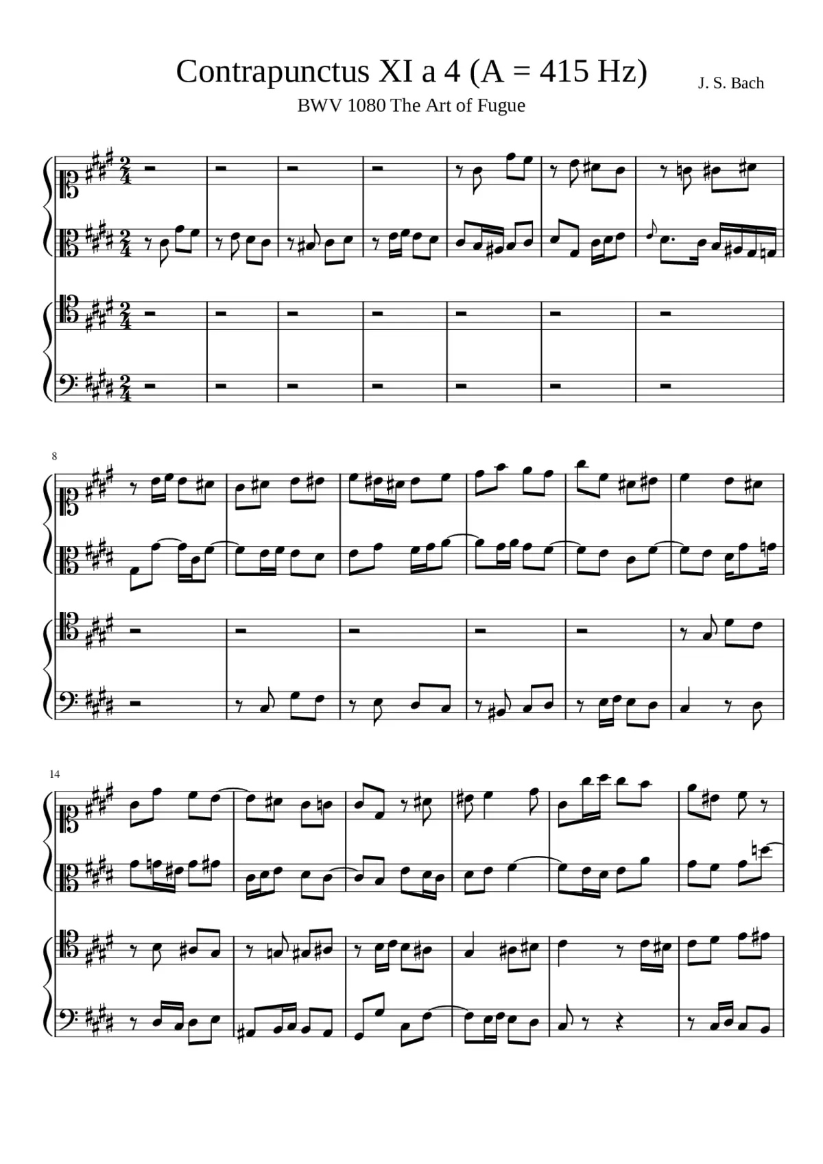 Die Kunst der Fuge BWV 1080 - Page 1