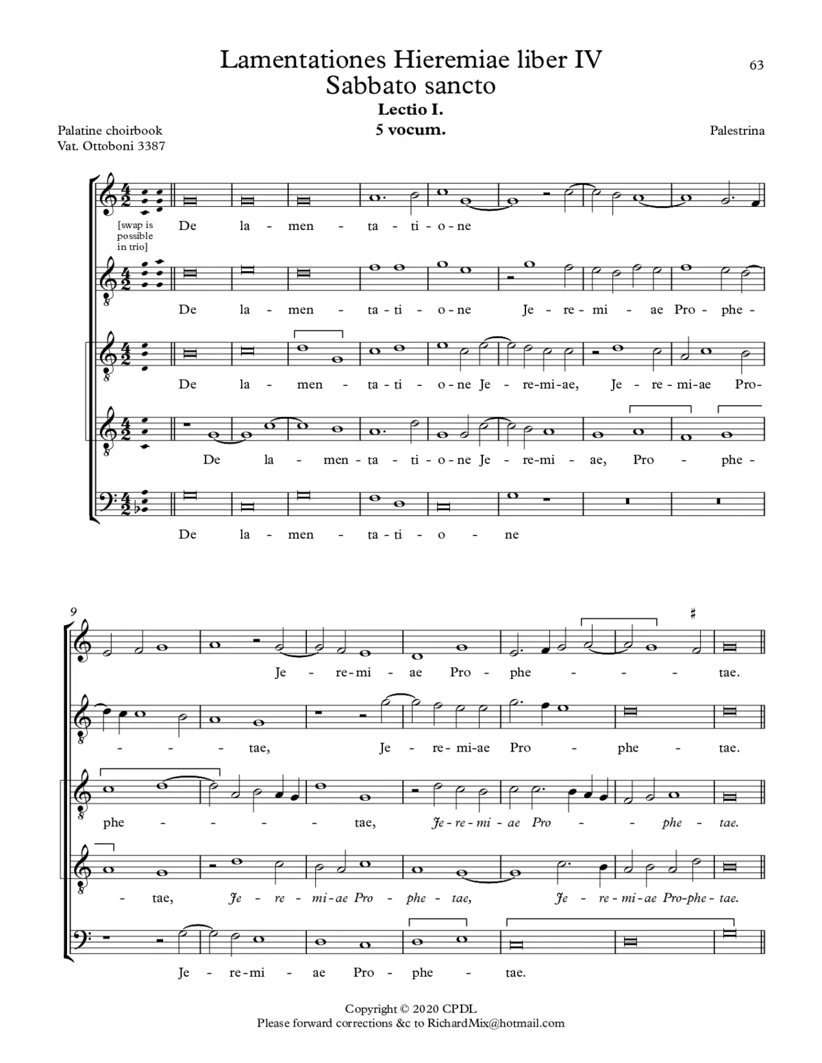 Lamentationes Jeremiae prophetae - Liber 4 - Page 1