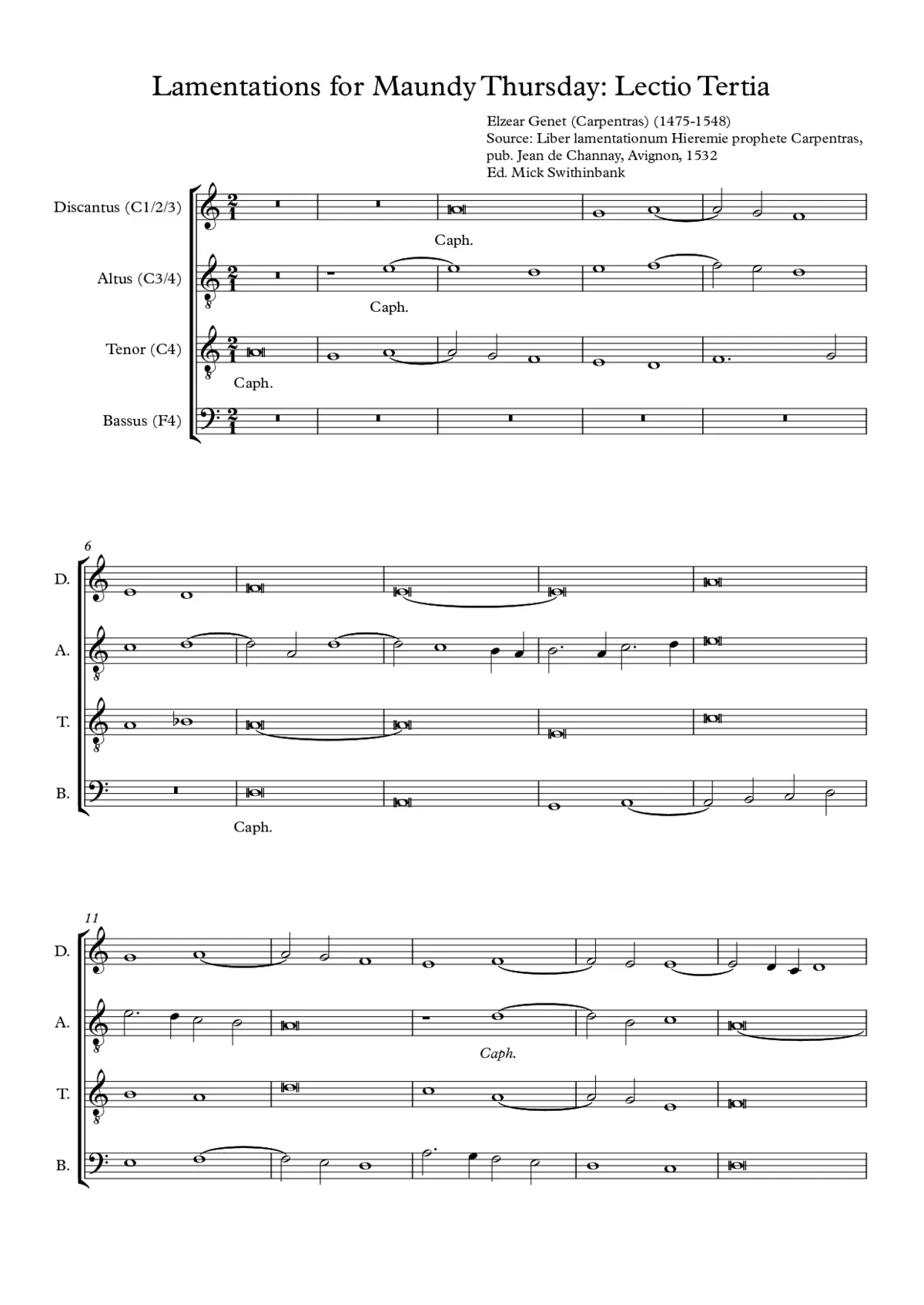 Lamentations for Maundy Thursday, Lesson Three - Page 1