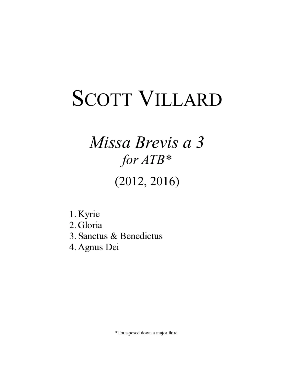 Missa Brevis a 3 - Page 1
