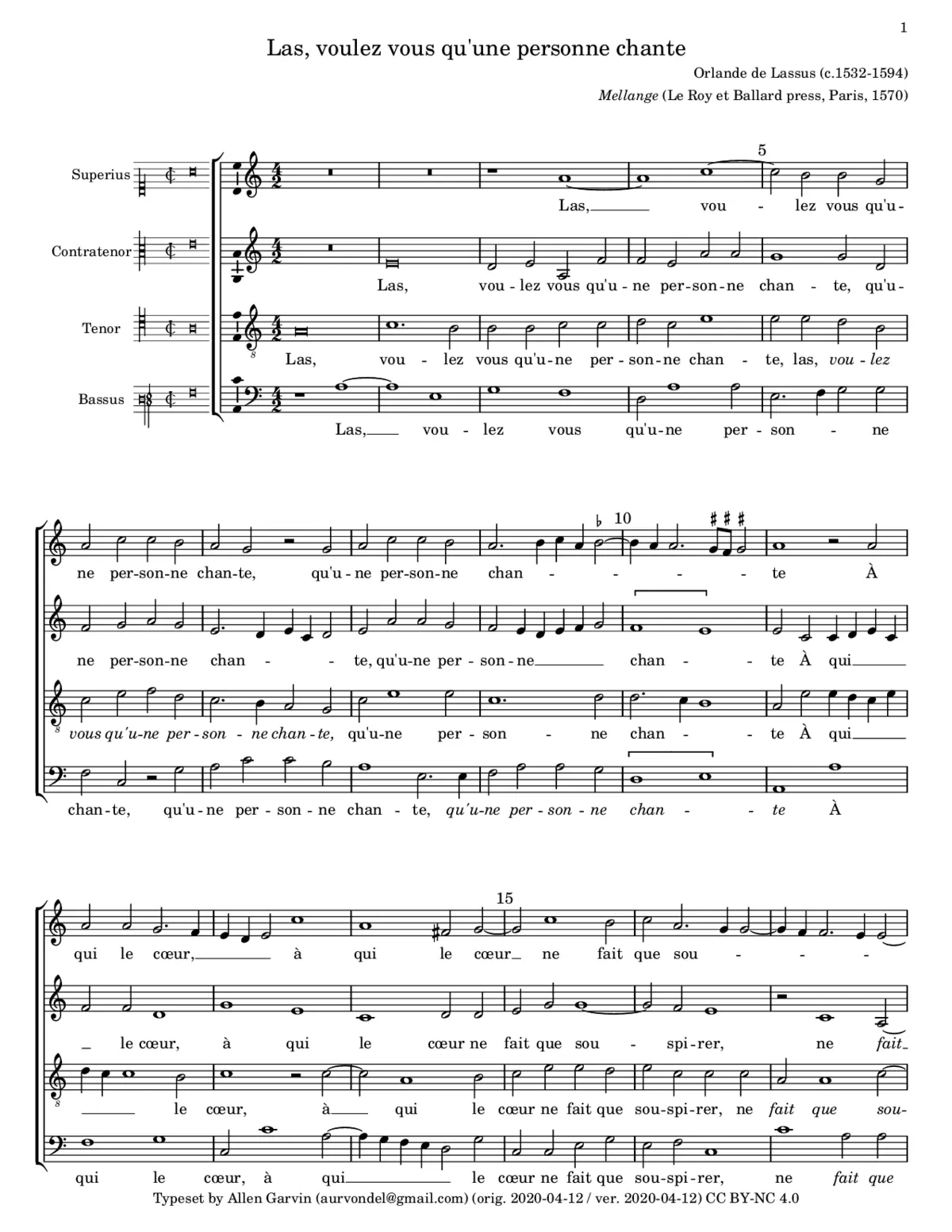 Las, voles vous - Page 1