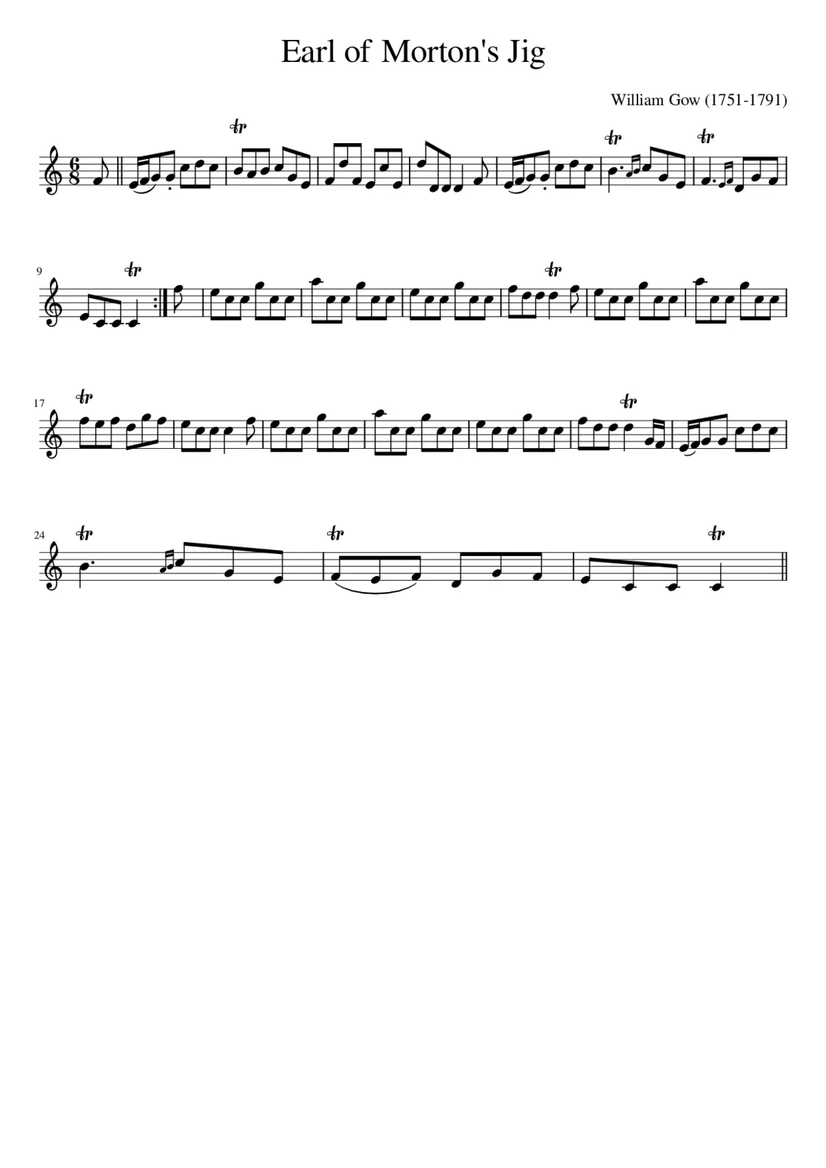 Earl of Morton's Jig - Page 1