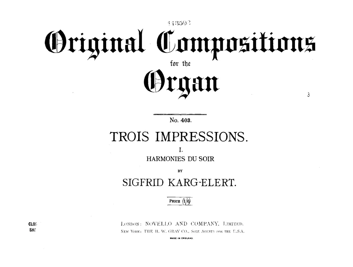 3 Impressions for Organ - Page 1
