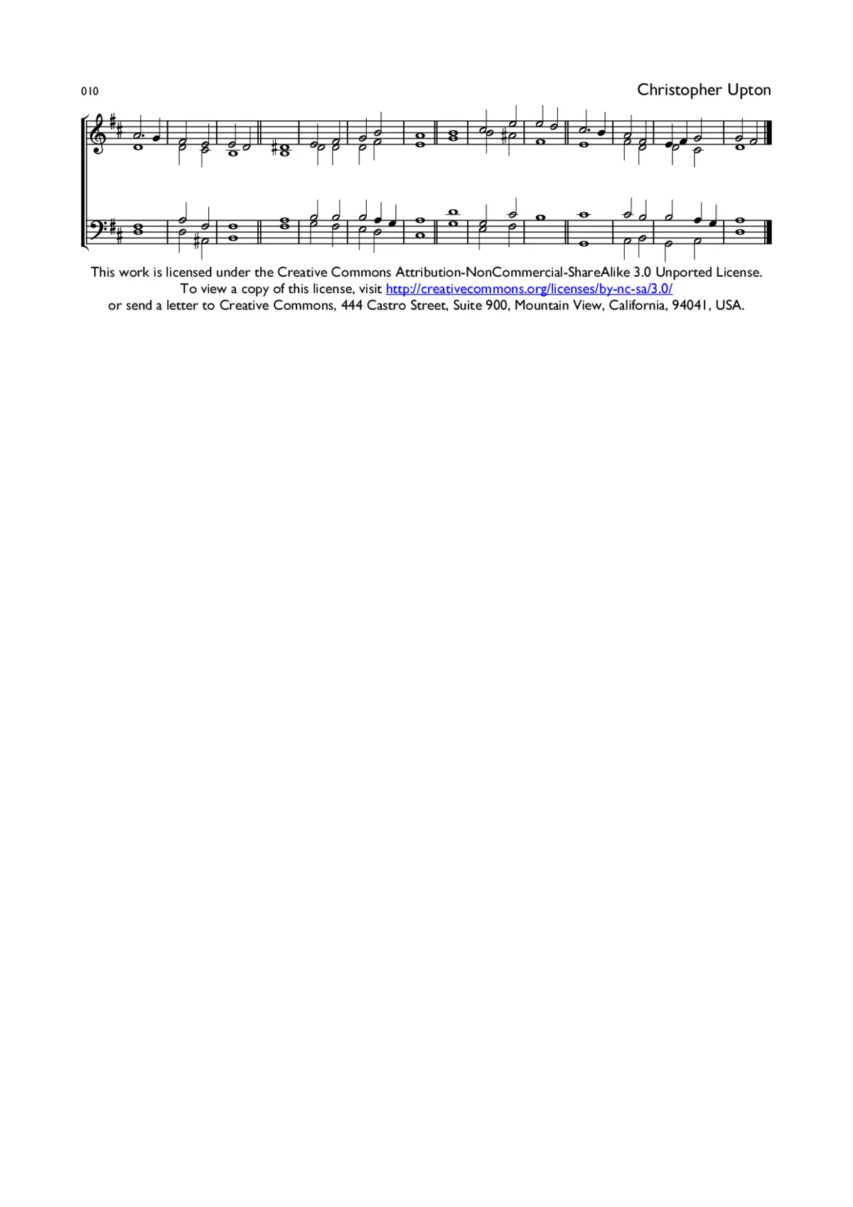 Double Chant 010 in D Major - Page 1