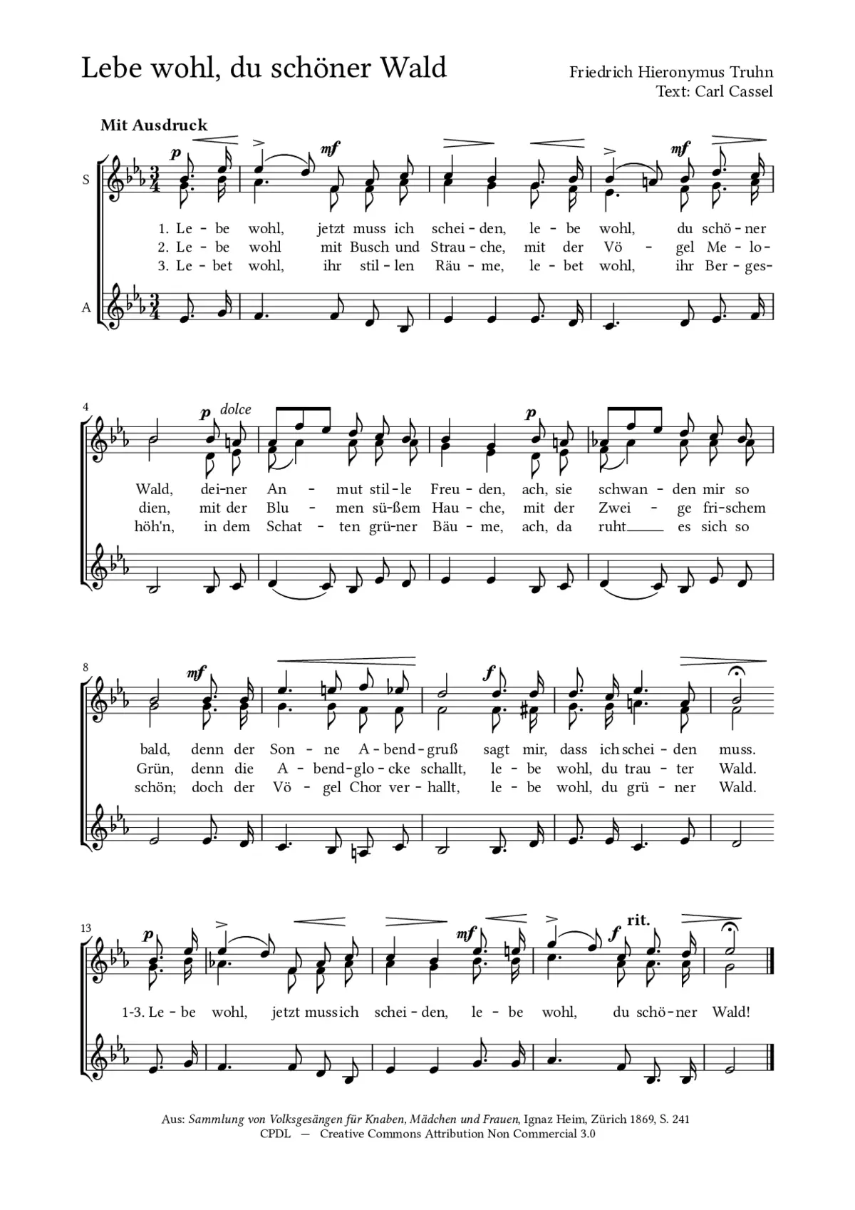 Lebe wohl, du schöner Wald - Page 1