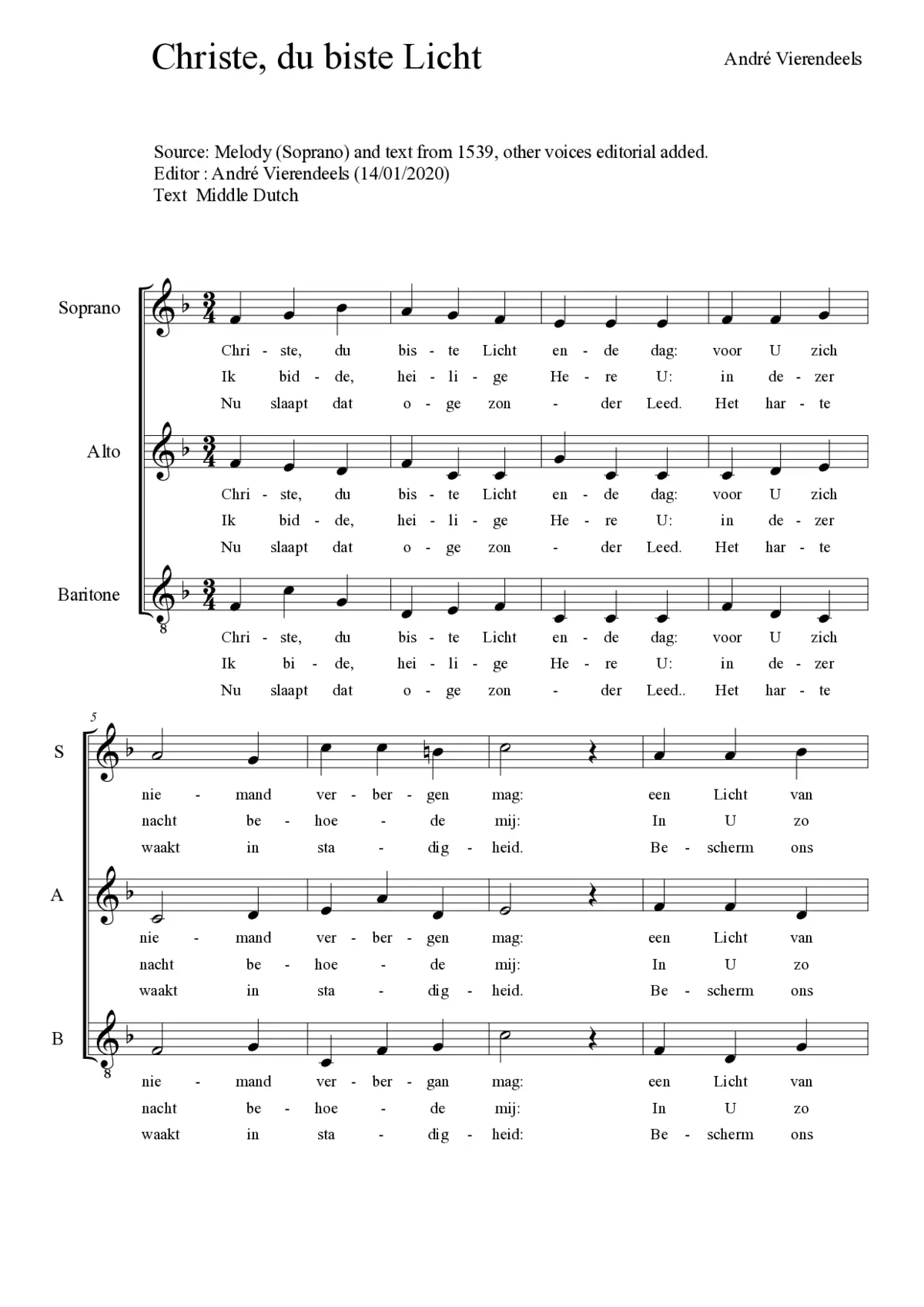 Christe, du biste Licht - Page 1