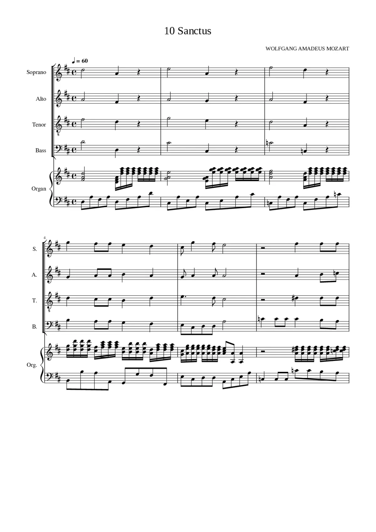 Mozart Requiem - Sanctus - Page 1