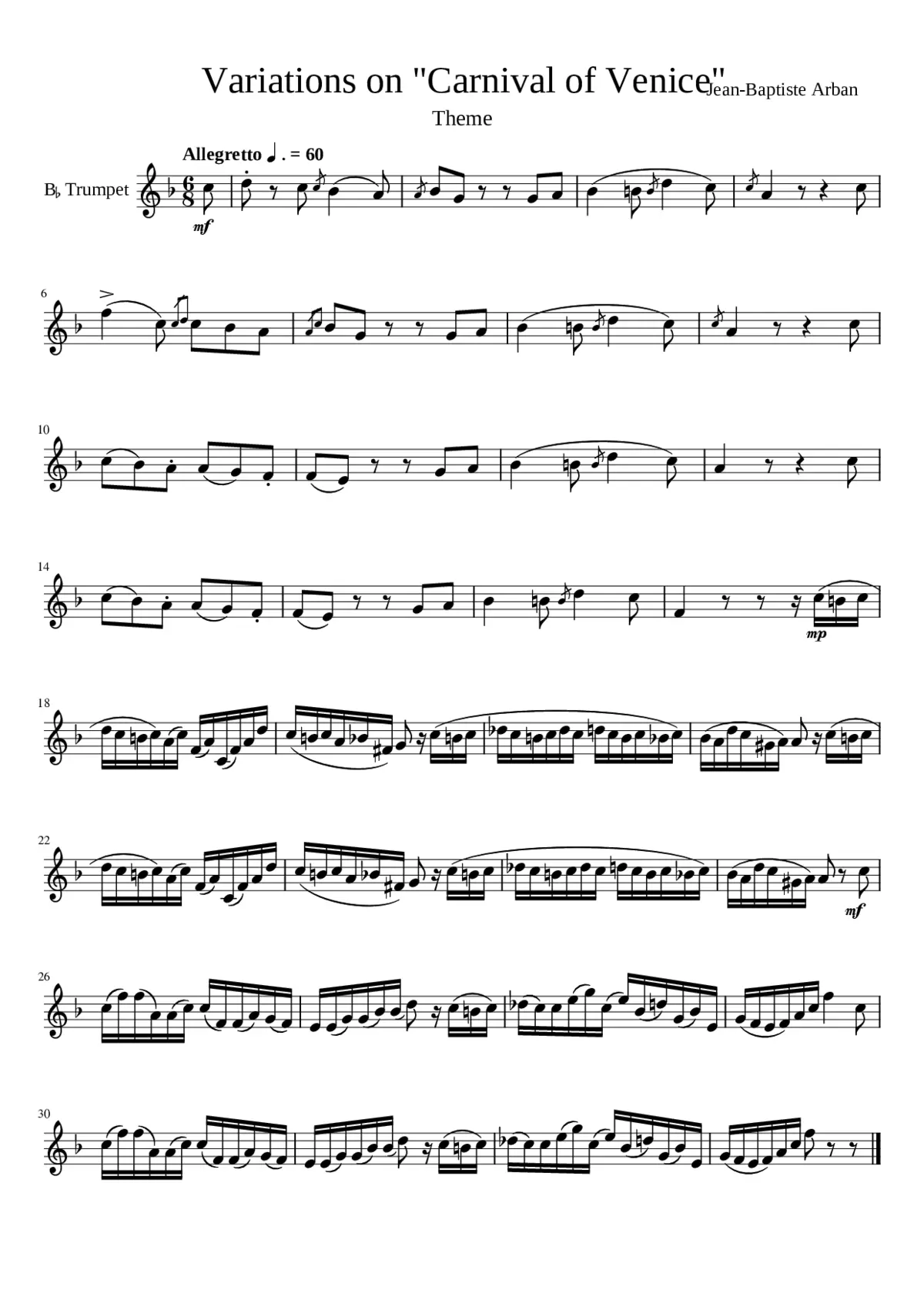 Fantaisie and Variations on The Carnival of Venice - Page 1