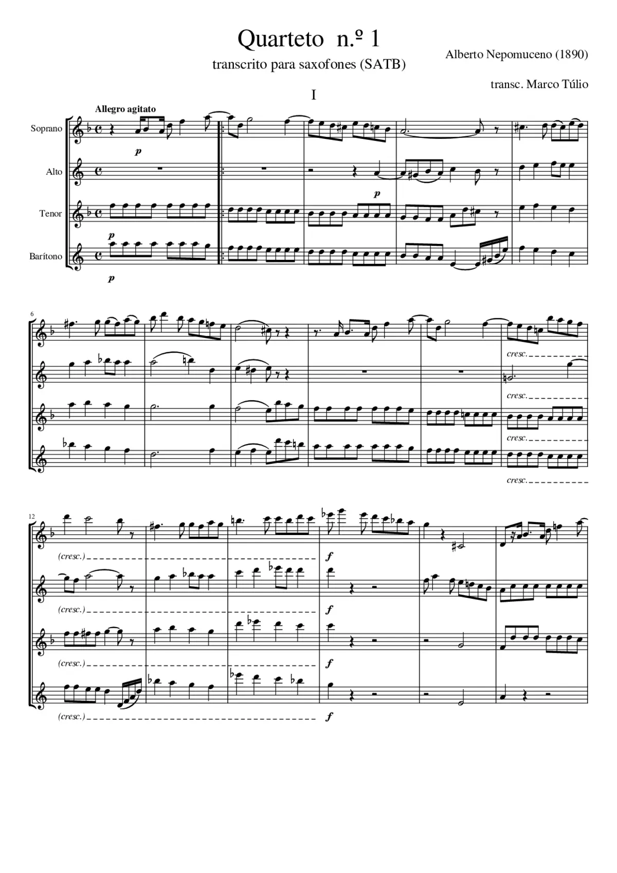 String Quartet n. 1 - Page 1