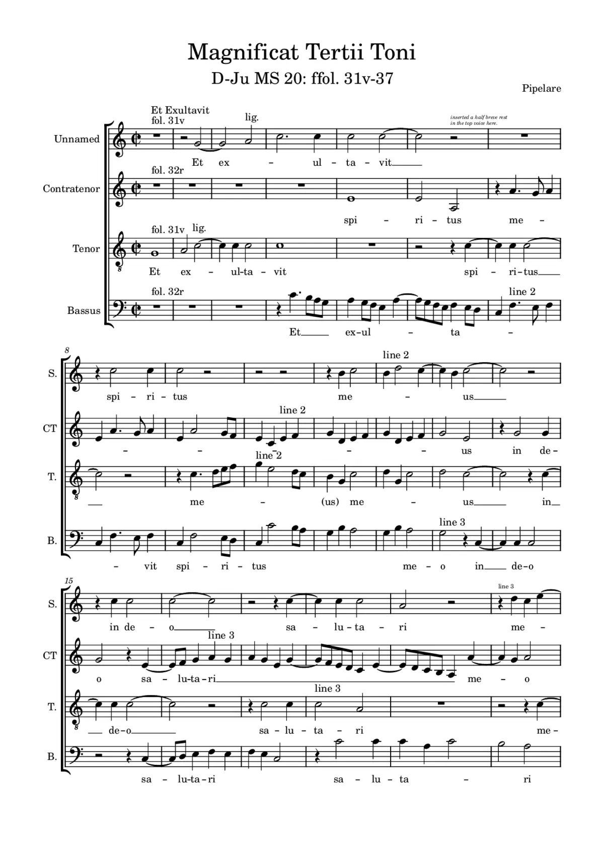 Magnificat Tertii Toni - Page 1