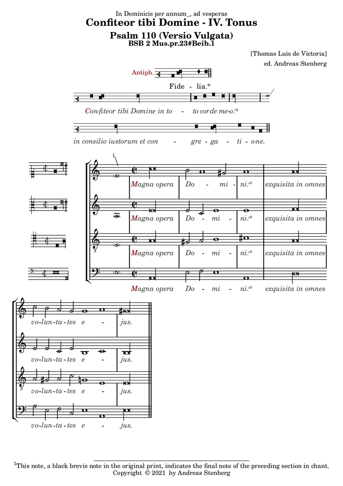 Confiteor tibi Domine - IV tone falsibordoni - Page 1