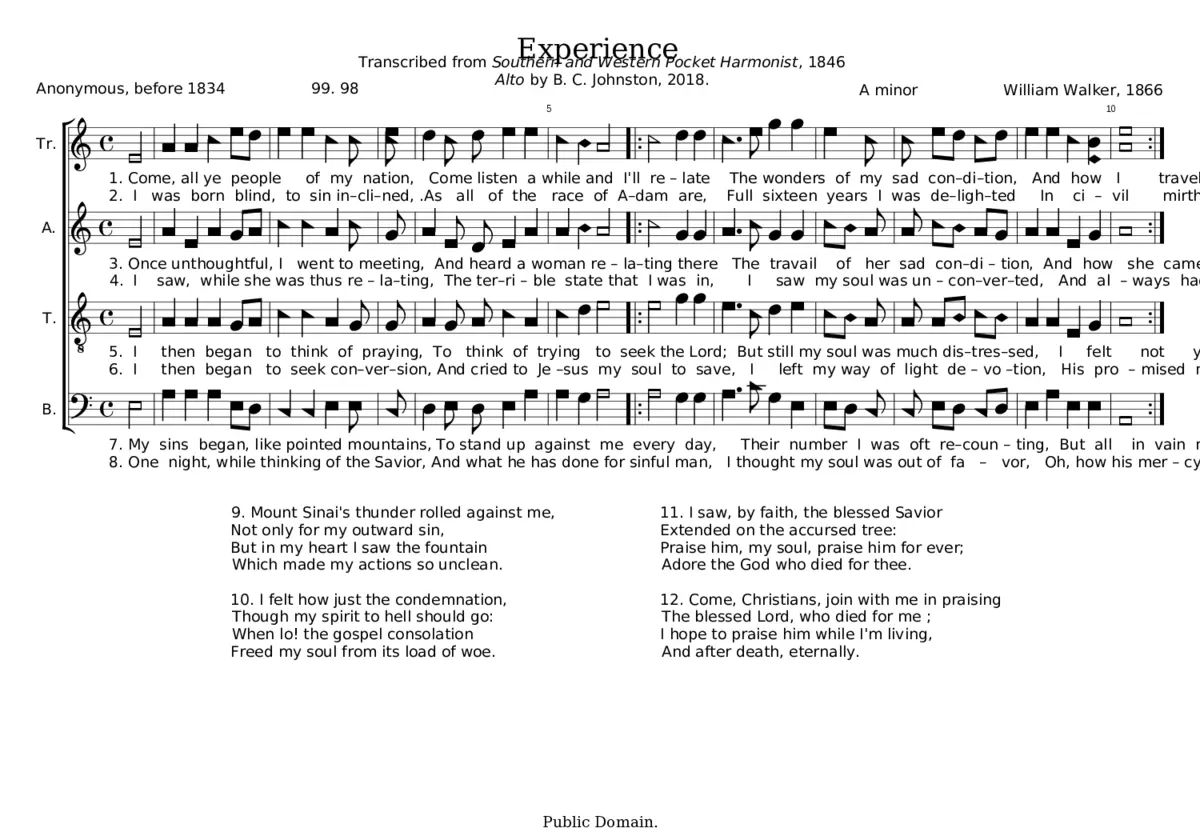 Experience - William Walker - Page 1