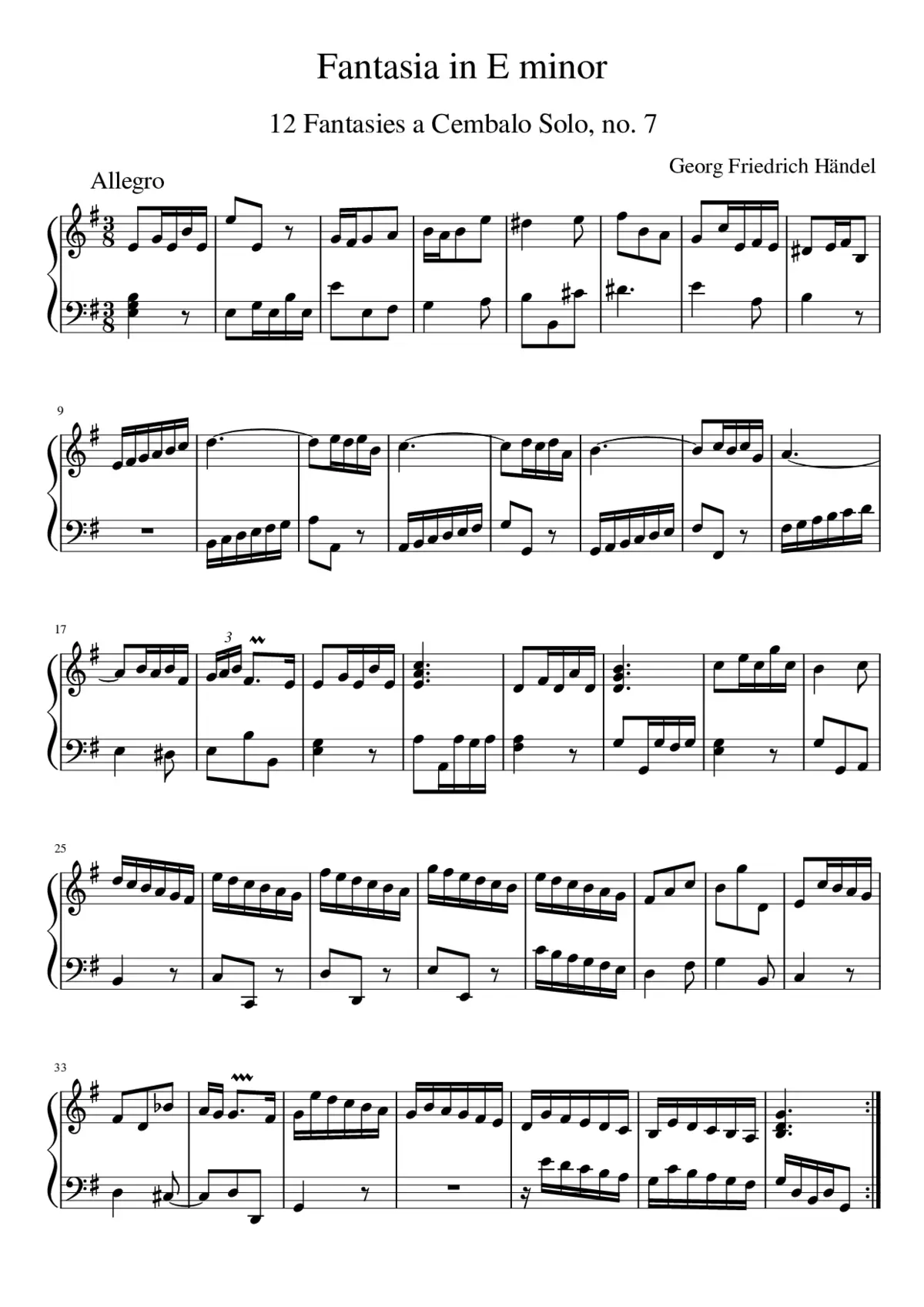 Fantasia in E minor - Page 1