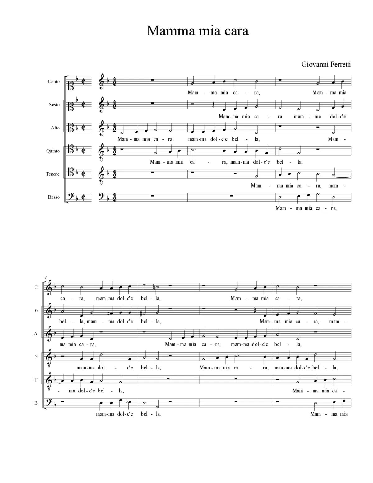 Mamma mia cara - Page 1