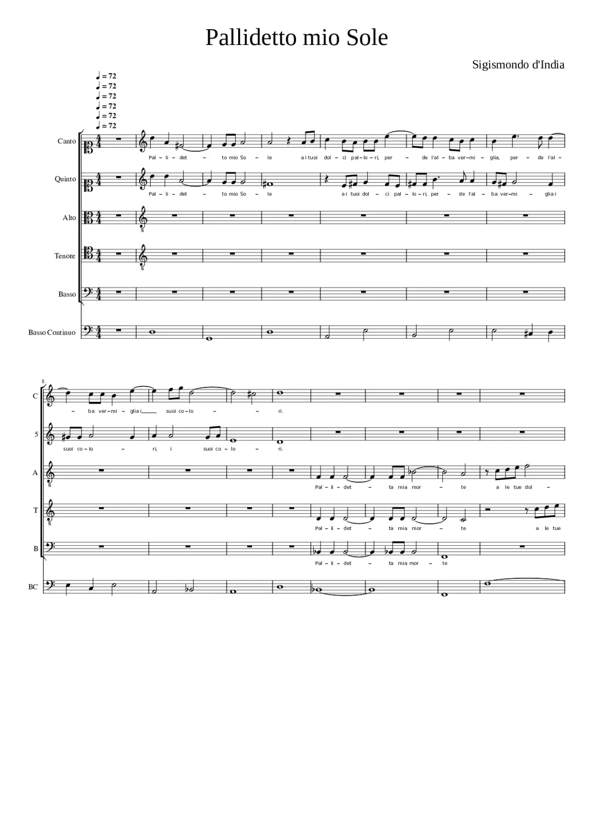 Pallidetto mio Sole - Page 1