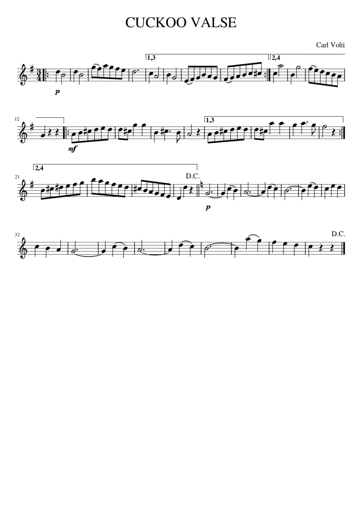 CUCKOO VALSE - Page 1