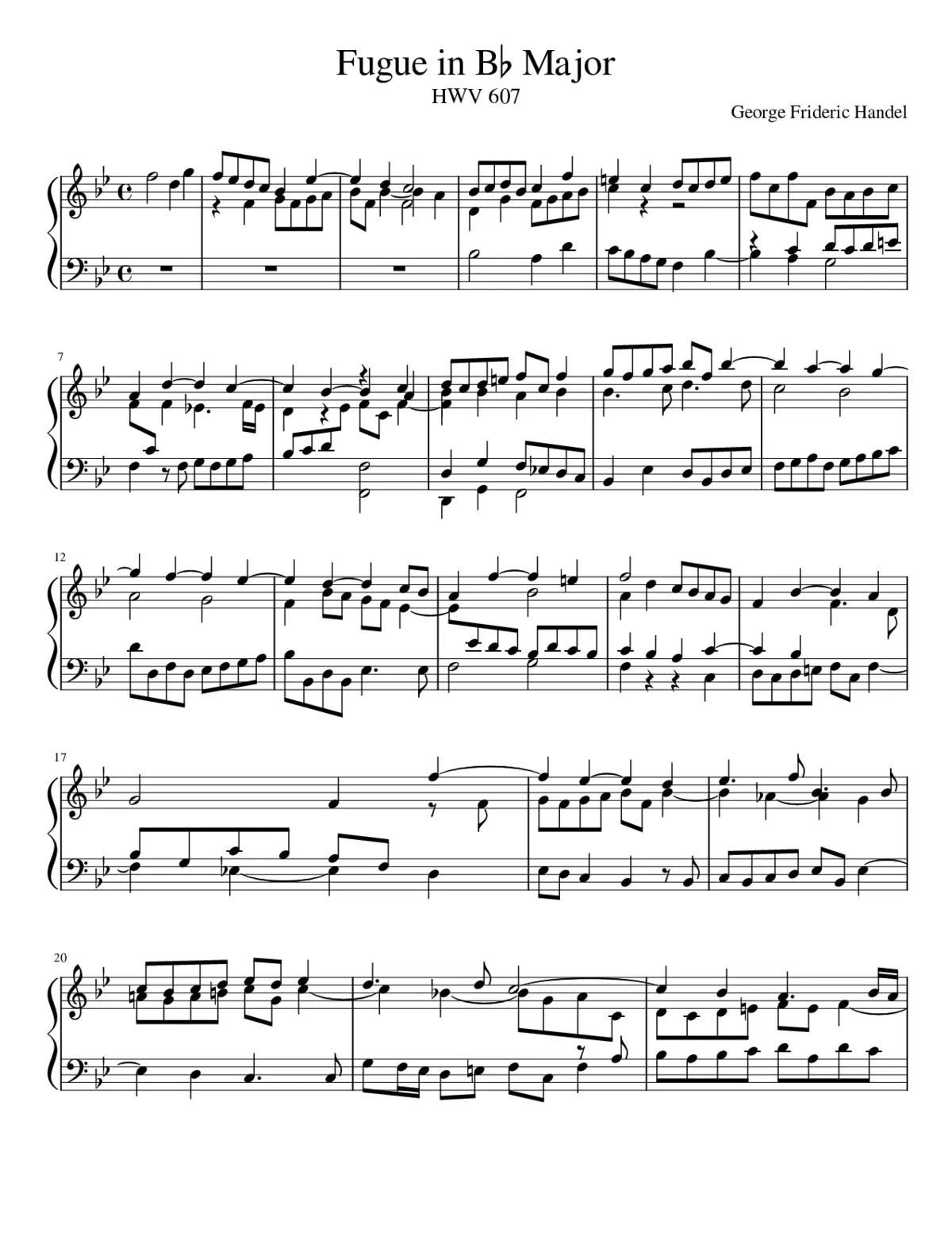 Fugue in Bâ Major - Page 1
