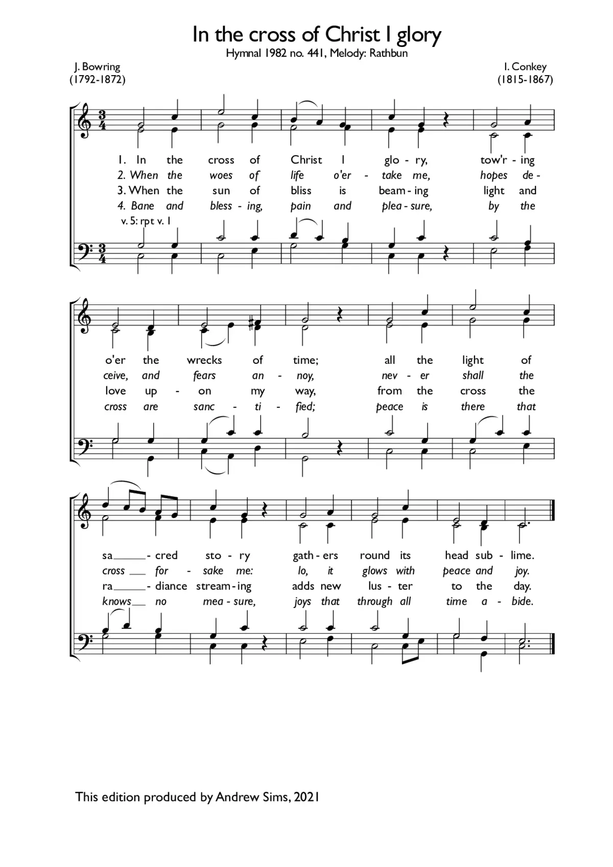 In the cross of Christ I glory - Page 1